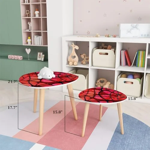 TQJKLFDY Small Coffee Nesting  Abstract Stained Glass Mosaic Triangle End  Center   Modern   Room Bedroom Balcony