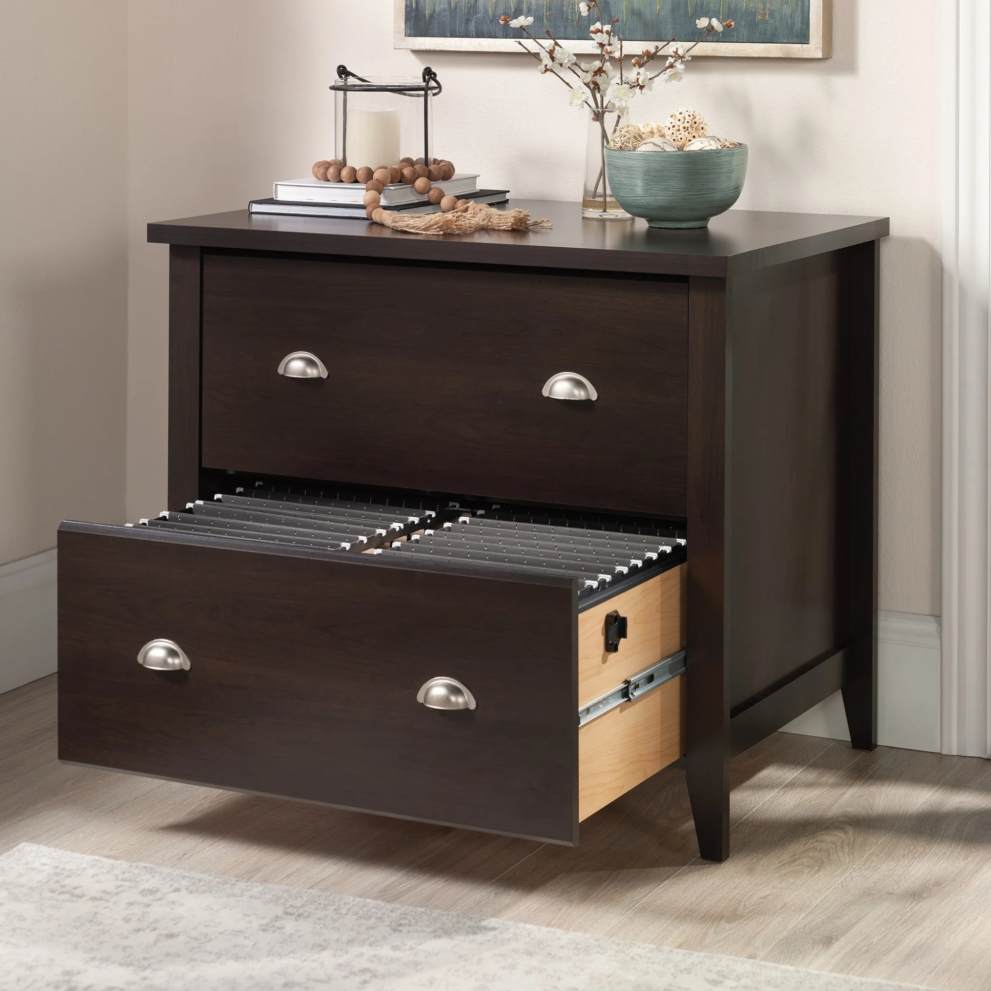Sauder Summit Station Engineered Wood Lateral File in Cinnamon Cherry