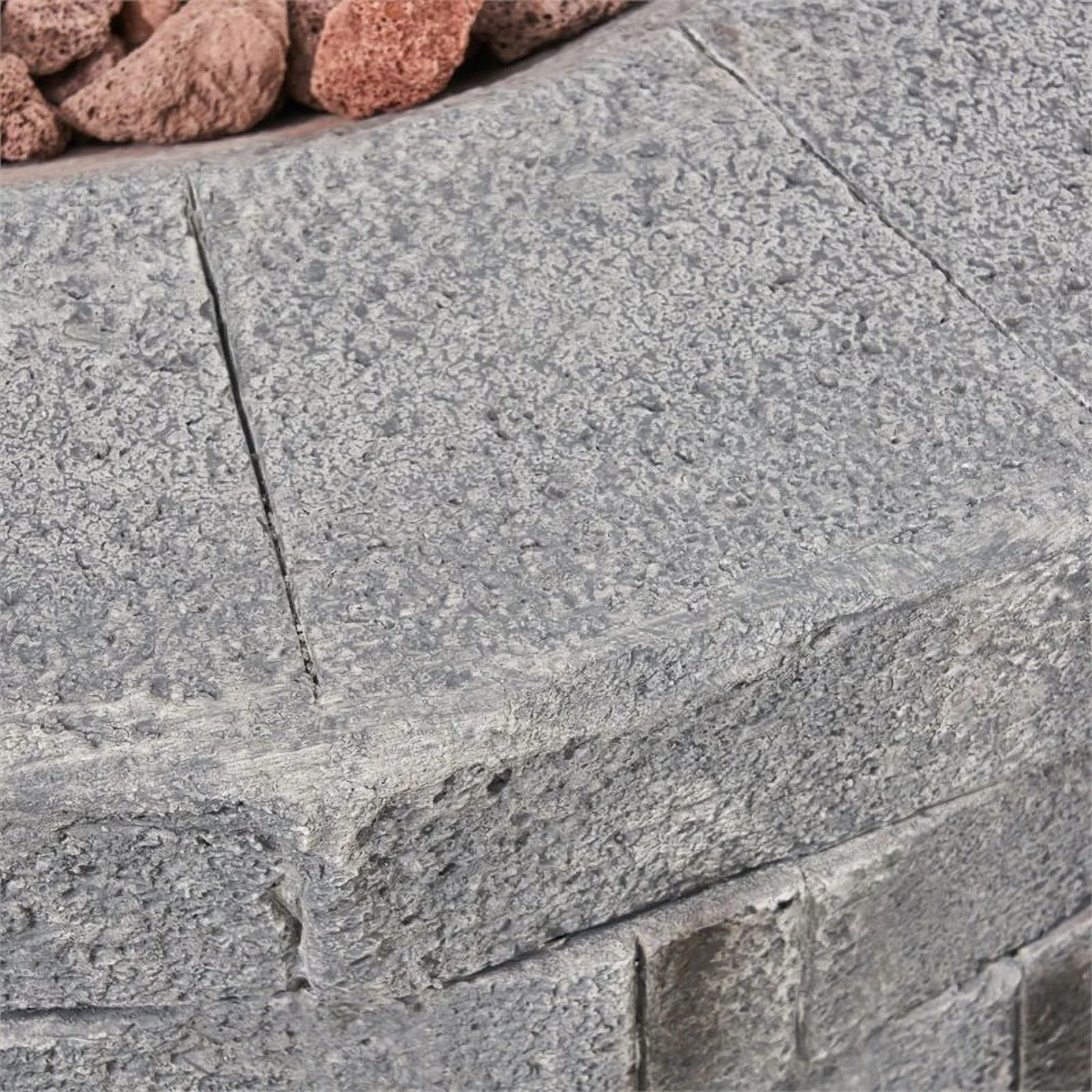 Noble House Dino Lightweight Concrete Circular Fire Pit in Gray