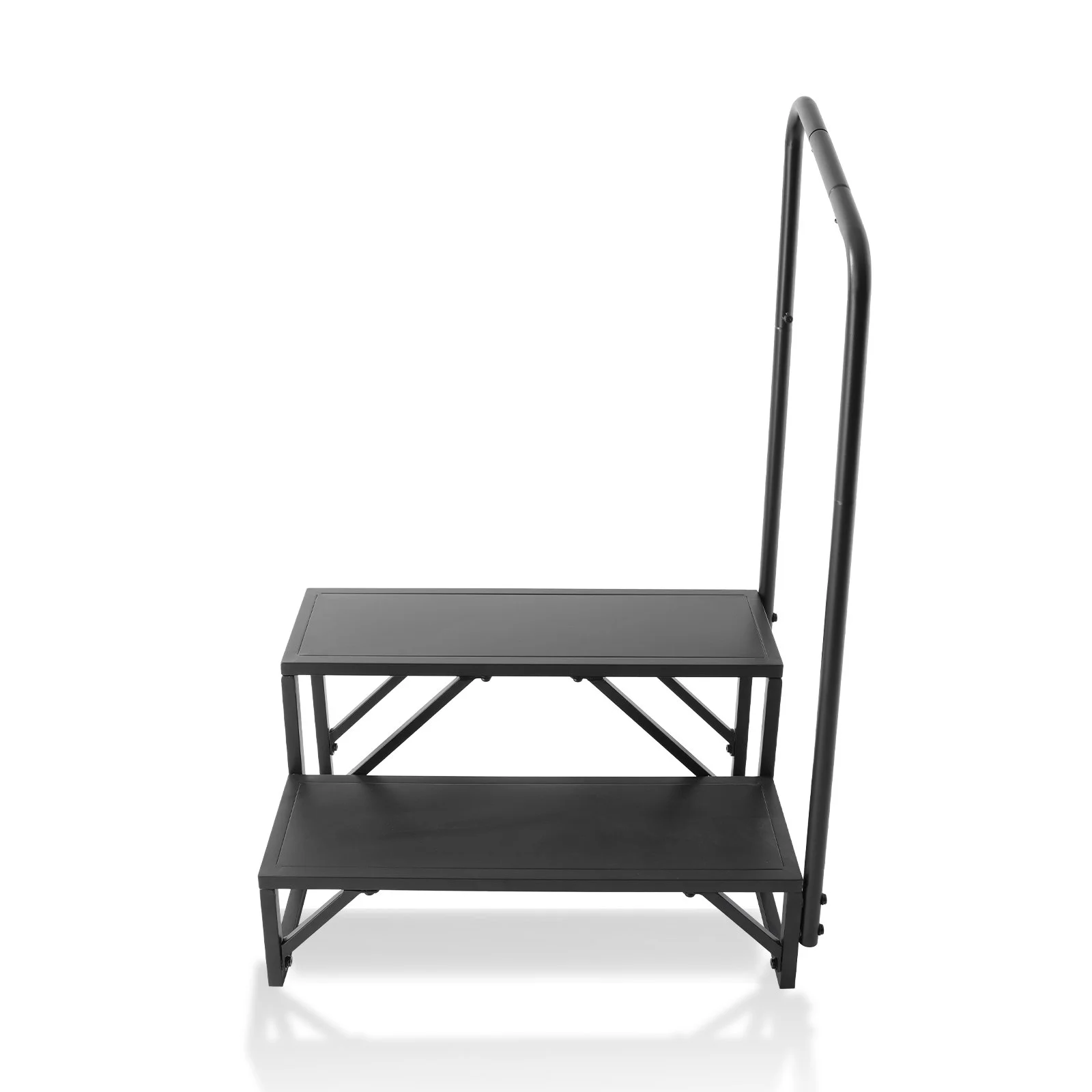 VEVOR RV Steps - 2-Step Stairs with Handrail, 440 lbs Capacity, Thickened Carbon Steel, Non-Slip for Safe Entry/Exit, Suitable for RV, Trailer, Camper