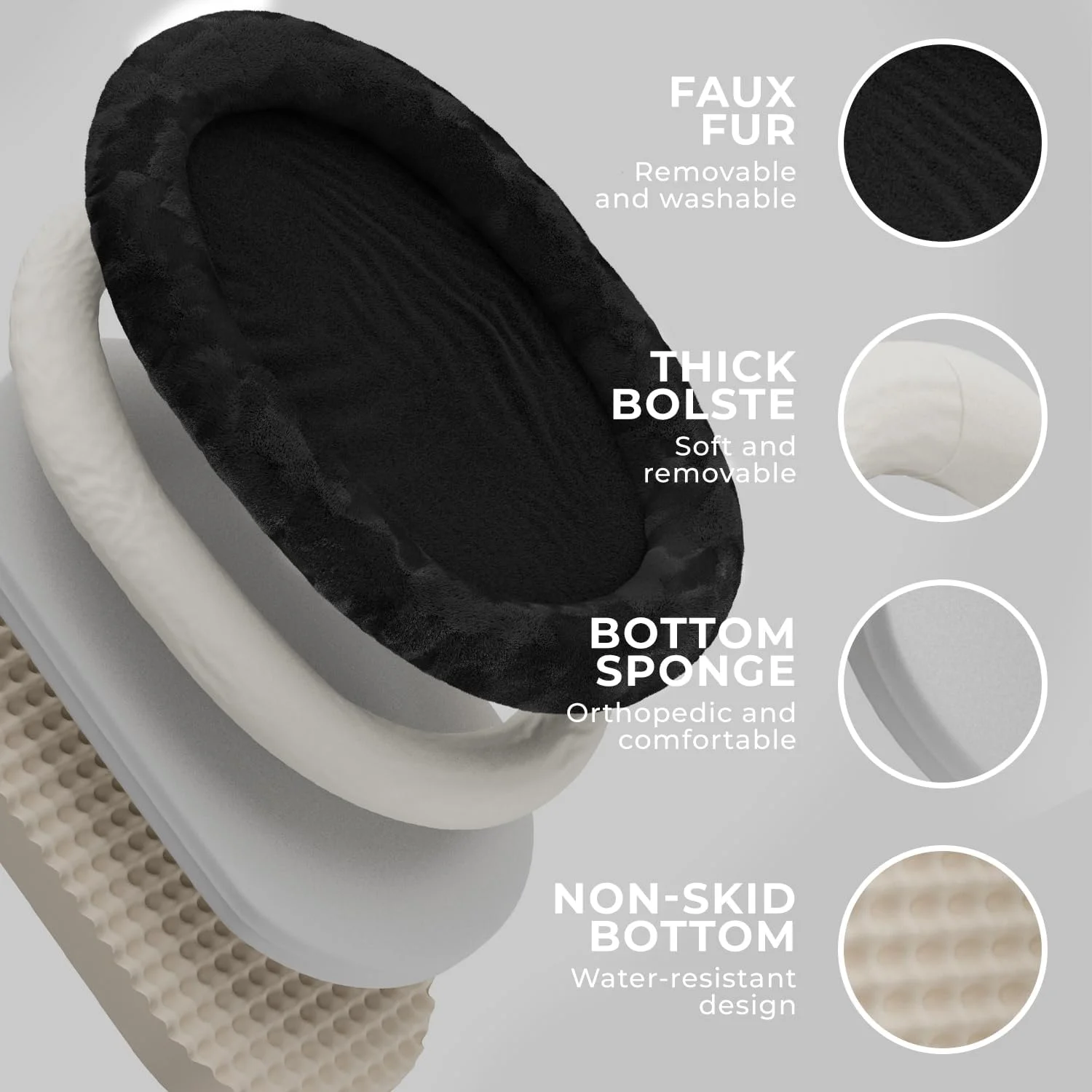 Human Dog Bed For Cozy Naps - Black, 72