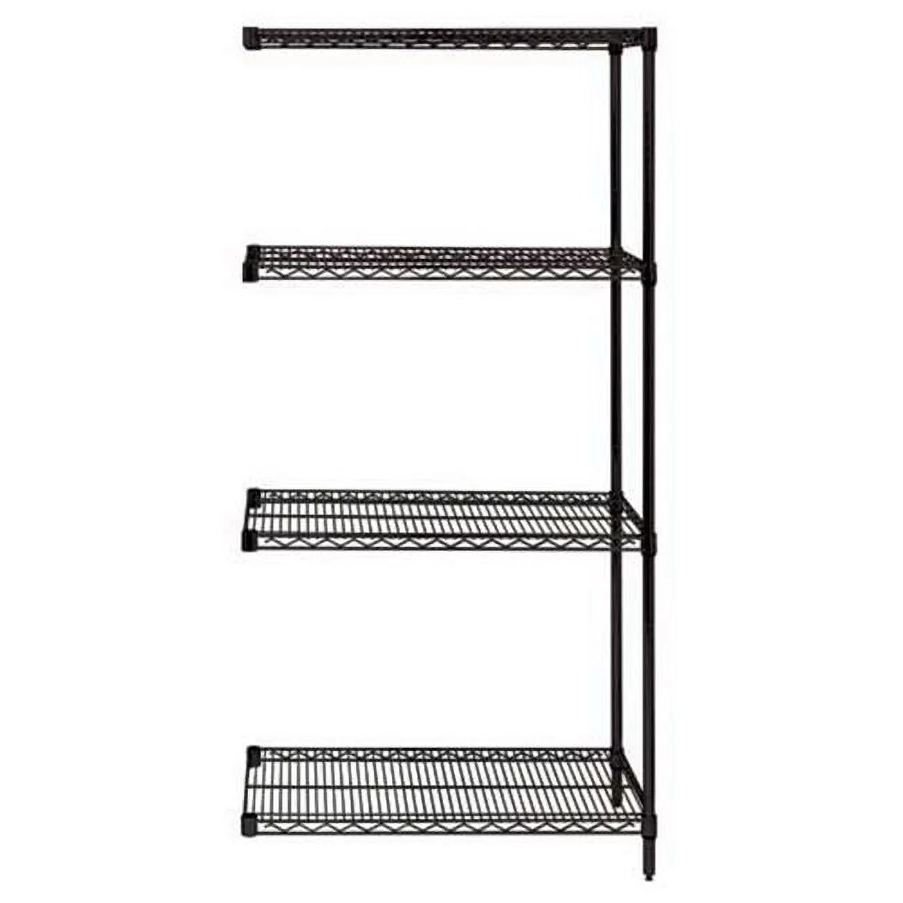 Quantum Storage AD86-1236BK Wire Shelving Add-on Kit, 12 x 36 x 86 in. - Black, 4 Shelf