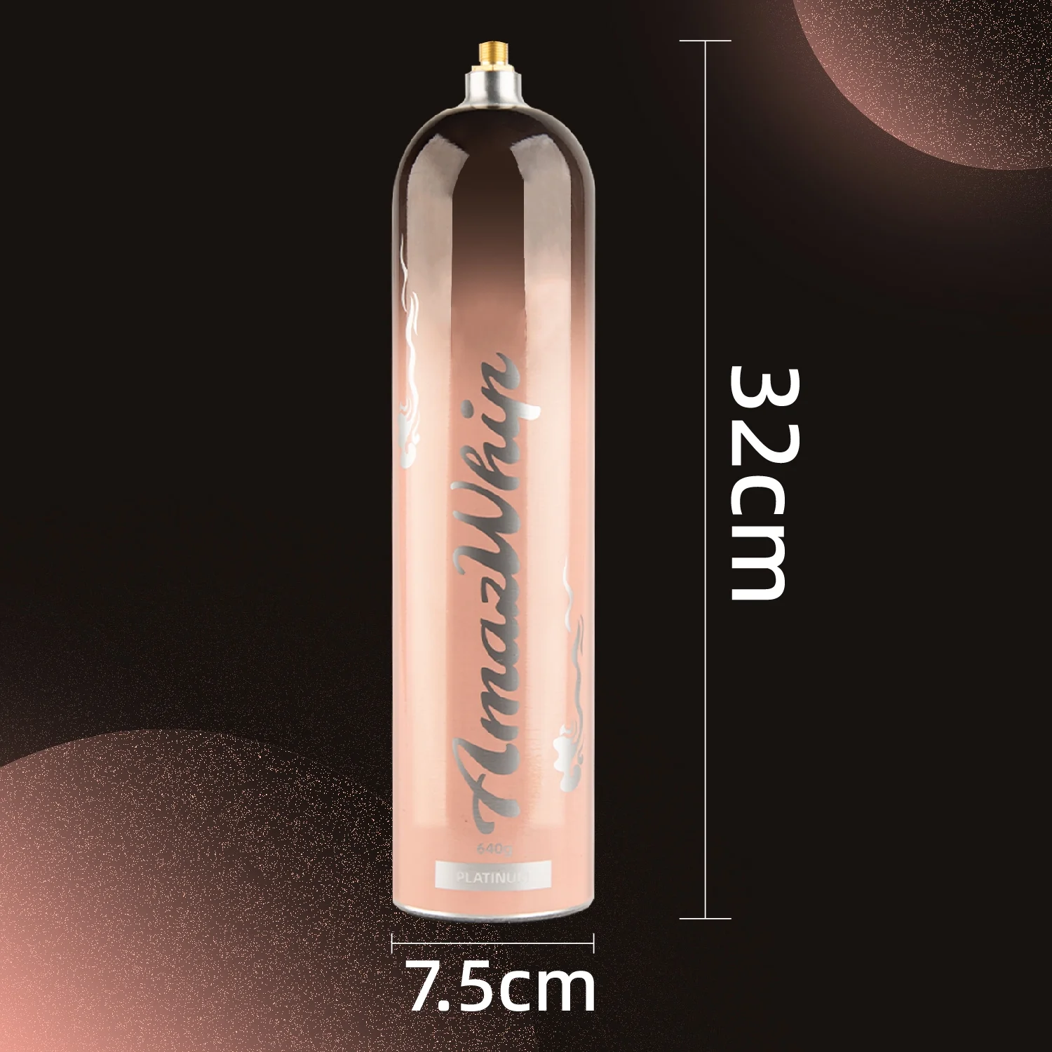 AmazWhip 640g Whipped Cream Chargers, Ultra Light Aluminum Cream Charger Gas tank Cartridge (1 cylinder)