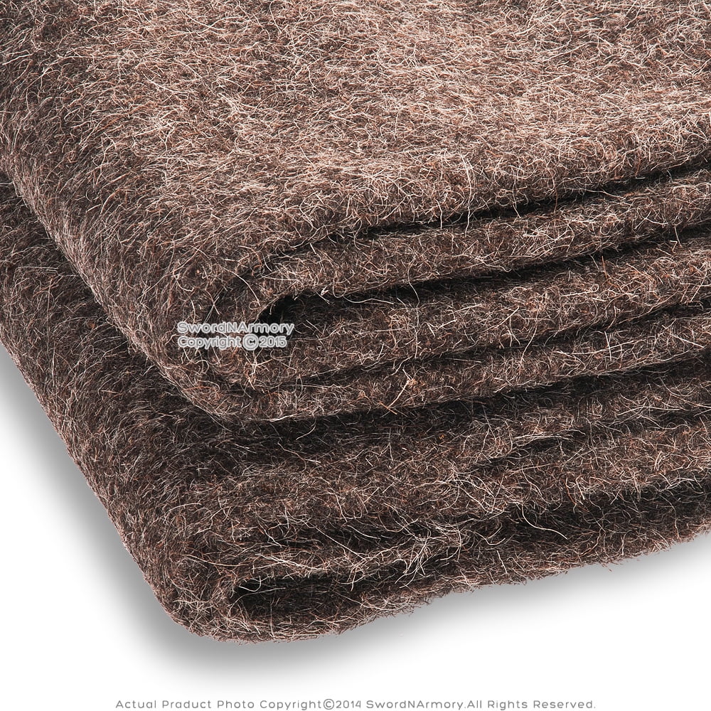 Munetoshi Natural Wool Hand Loomed Woven Medieval Style Camp Blanket Coarse 93