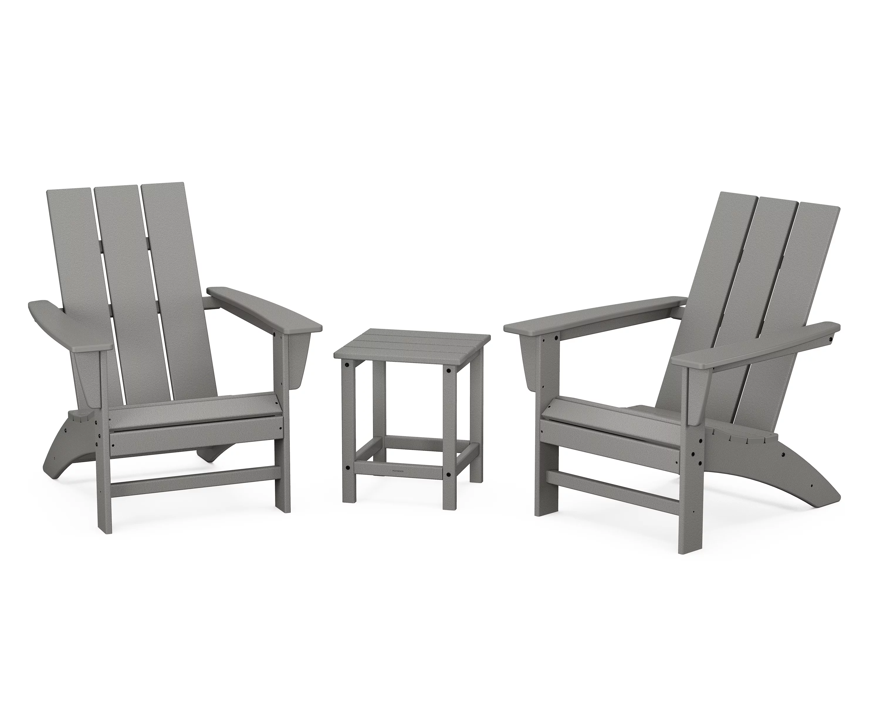 POLYWOOD Modern 3-Piece Adirondack Set with Long Island 18