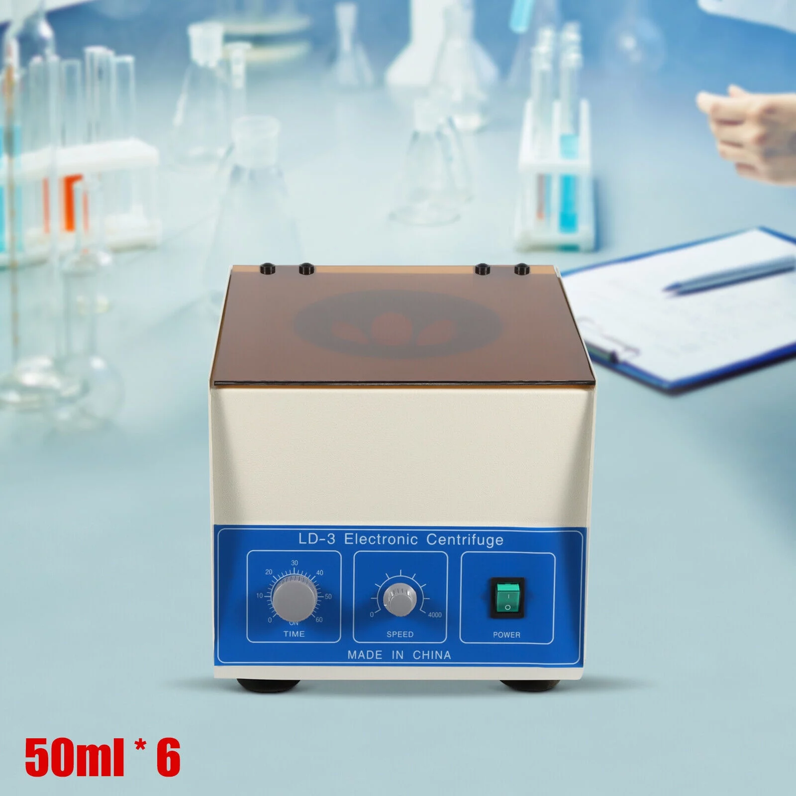 Electric Centrifuge Machine Desktop Lab Benchtop Centrifuges 4000rpm 50ml6