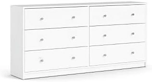 MQLIFEBOOM Portland 6 Drawer Double Dresser  White