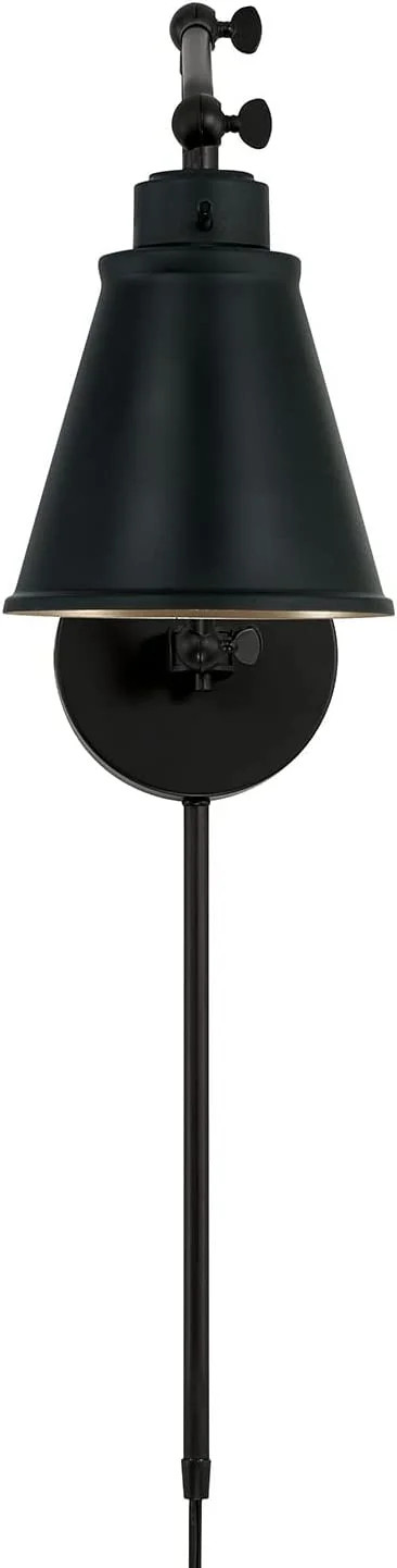 Shay Transitional Plug-in Optional Swing Adjustable Arm Wall Sconce, 1-Light 25 Watt, 26