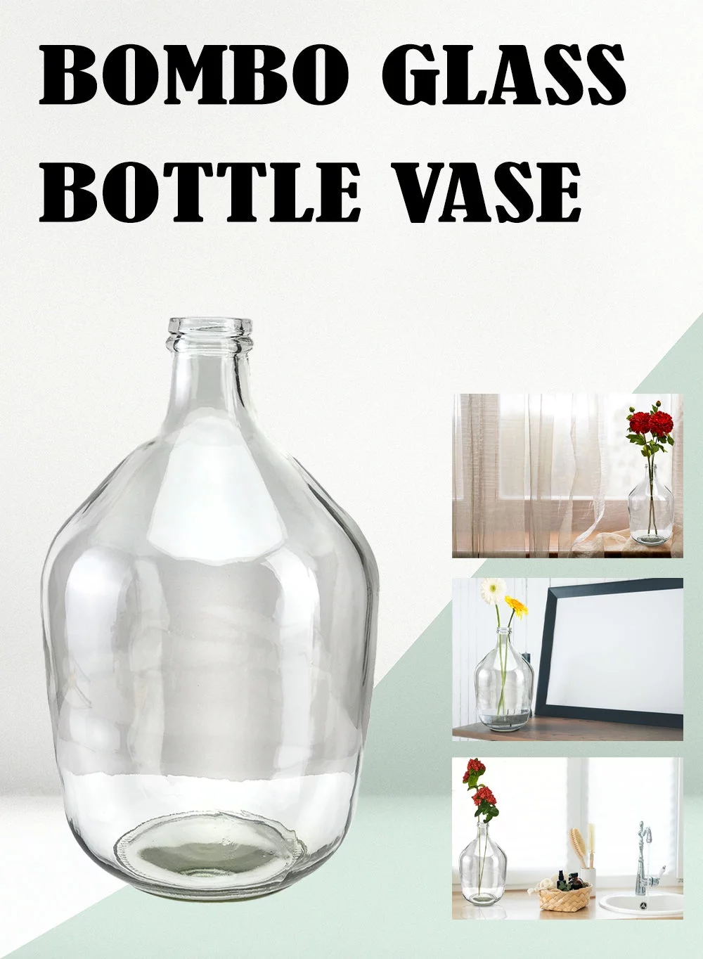 Serene Spaces Living Big Glass Bottle Vase, 9.25