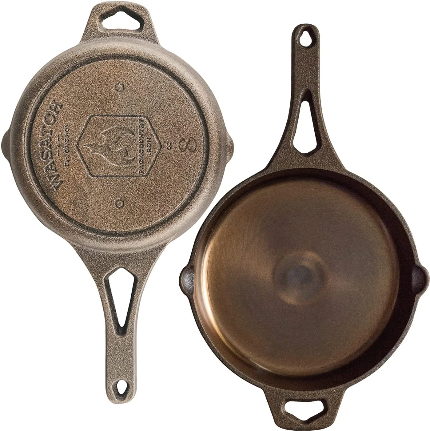 8 Inch Smooth Wasatch Pre-Seasoned Round Cast Iron Skillet