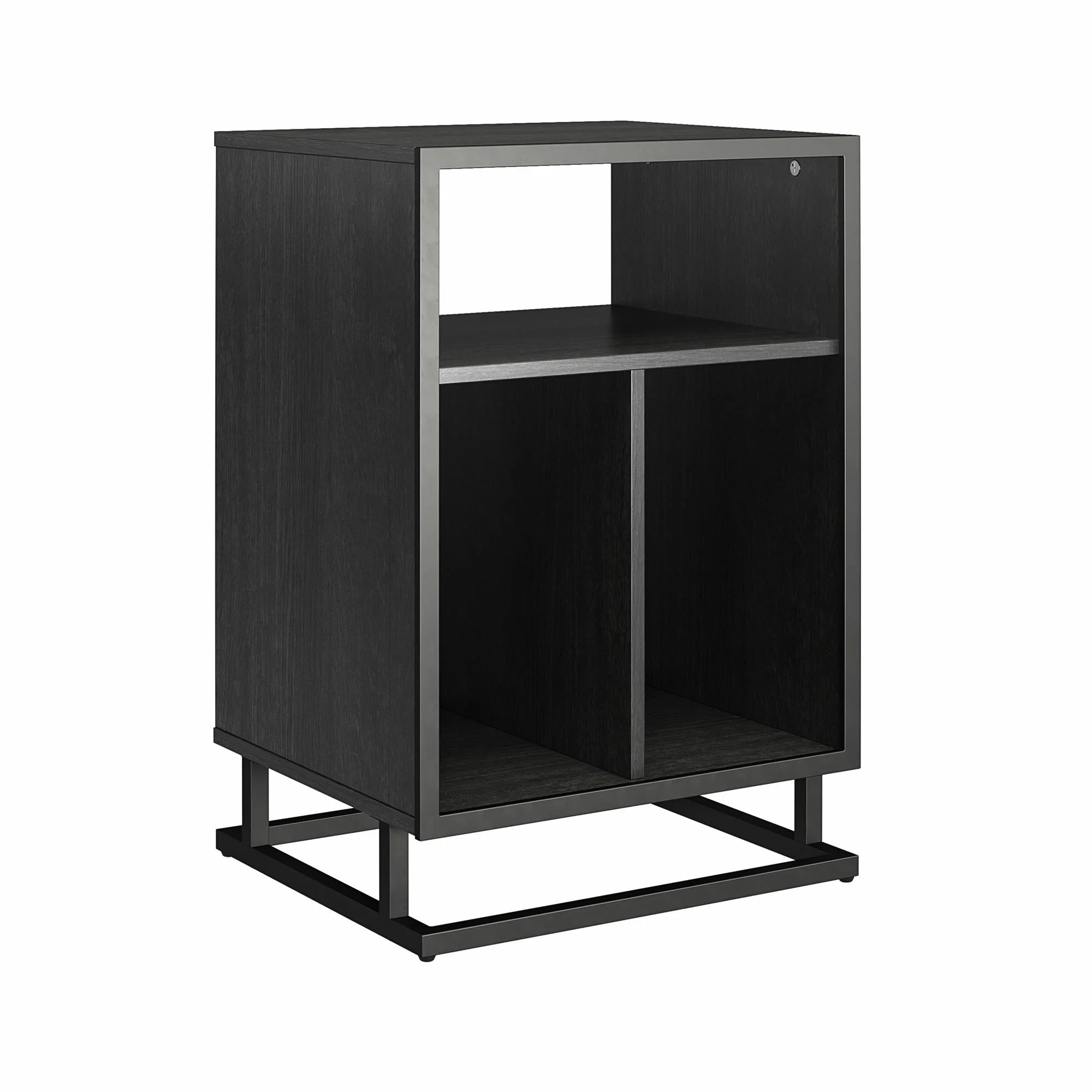 Novogratz Regal Turntable Stand / End Table, Black Oak