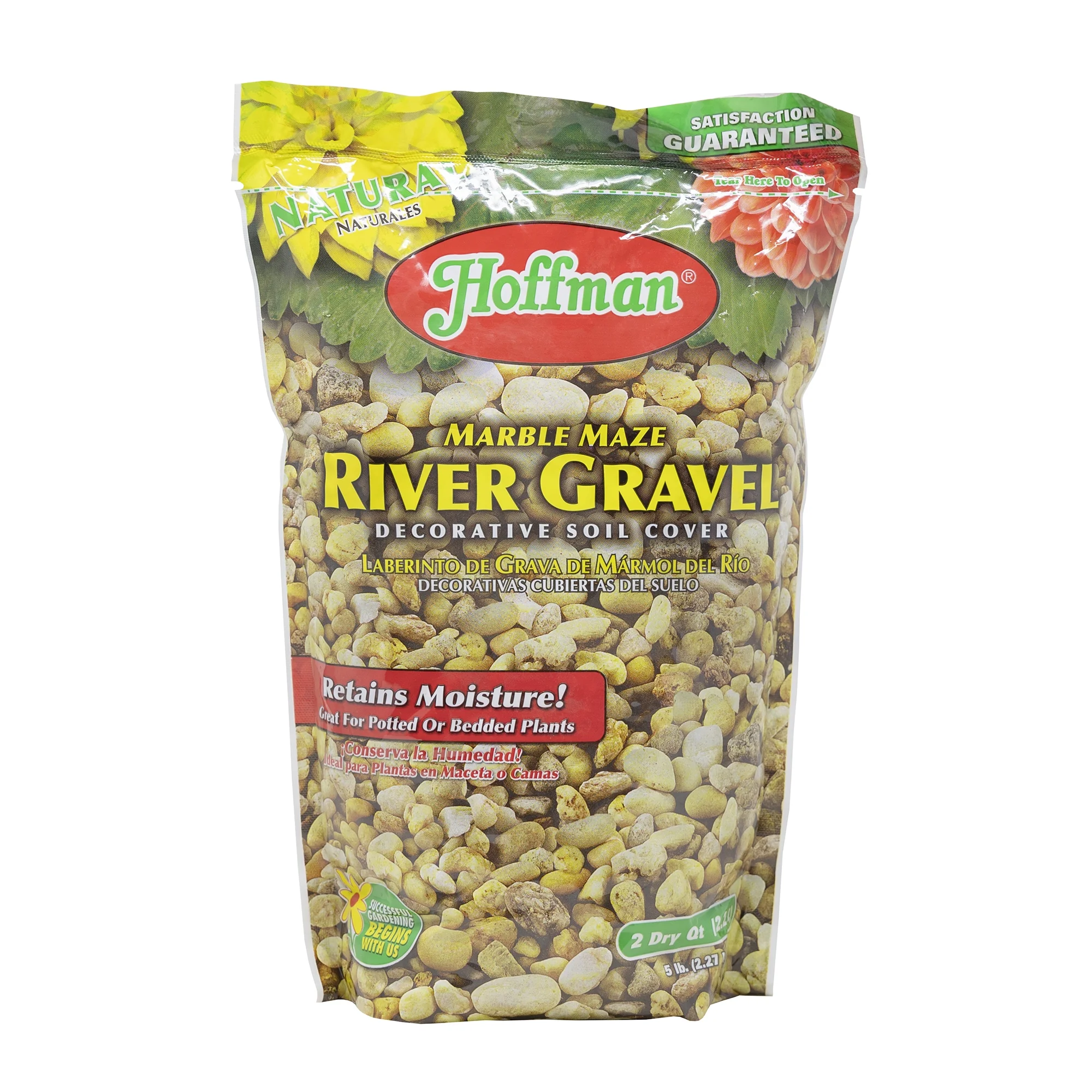 Hoffman Natural Marble Maze River Gravel Decorative Soil Cover, 2 Quarts