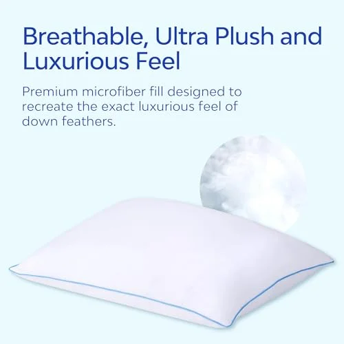Water Pillow - Elite Collection, Down Alternative Pillow. Orthopedic Pillow for Neck Pain Relief, Adjustable Water Pillow for Sleeping. (Single Pillow)