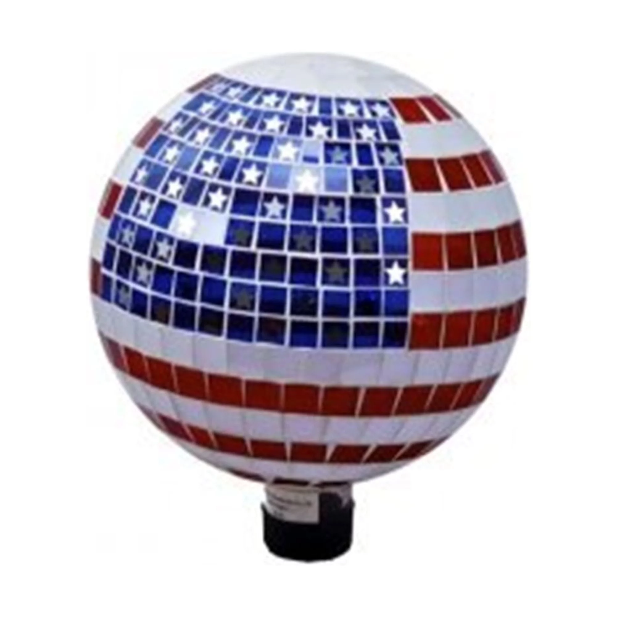 Very Cool Stuff-Mosaic Glass Stars And Stripes Gazing Globe- Red-white-blue 10 Inch
