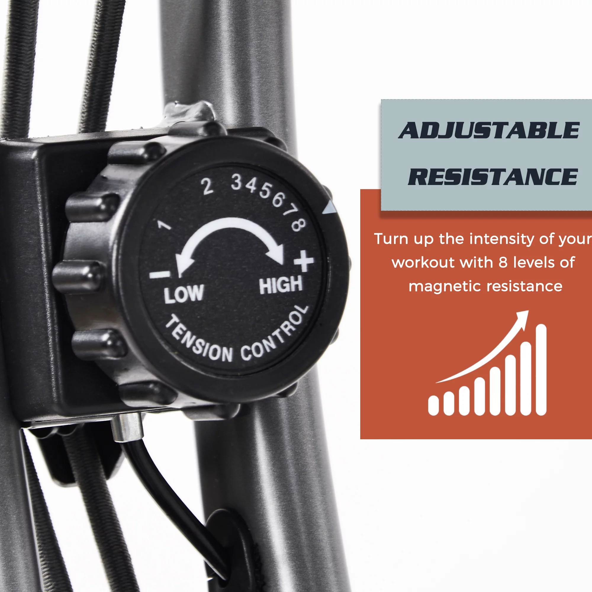 Merax 3 in 1 Exercise Bikes Folding Magnetic Upright Fitness Cycle with Desktop, Arm Resistance Bands and Extra-large Adjustable Seat