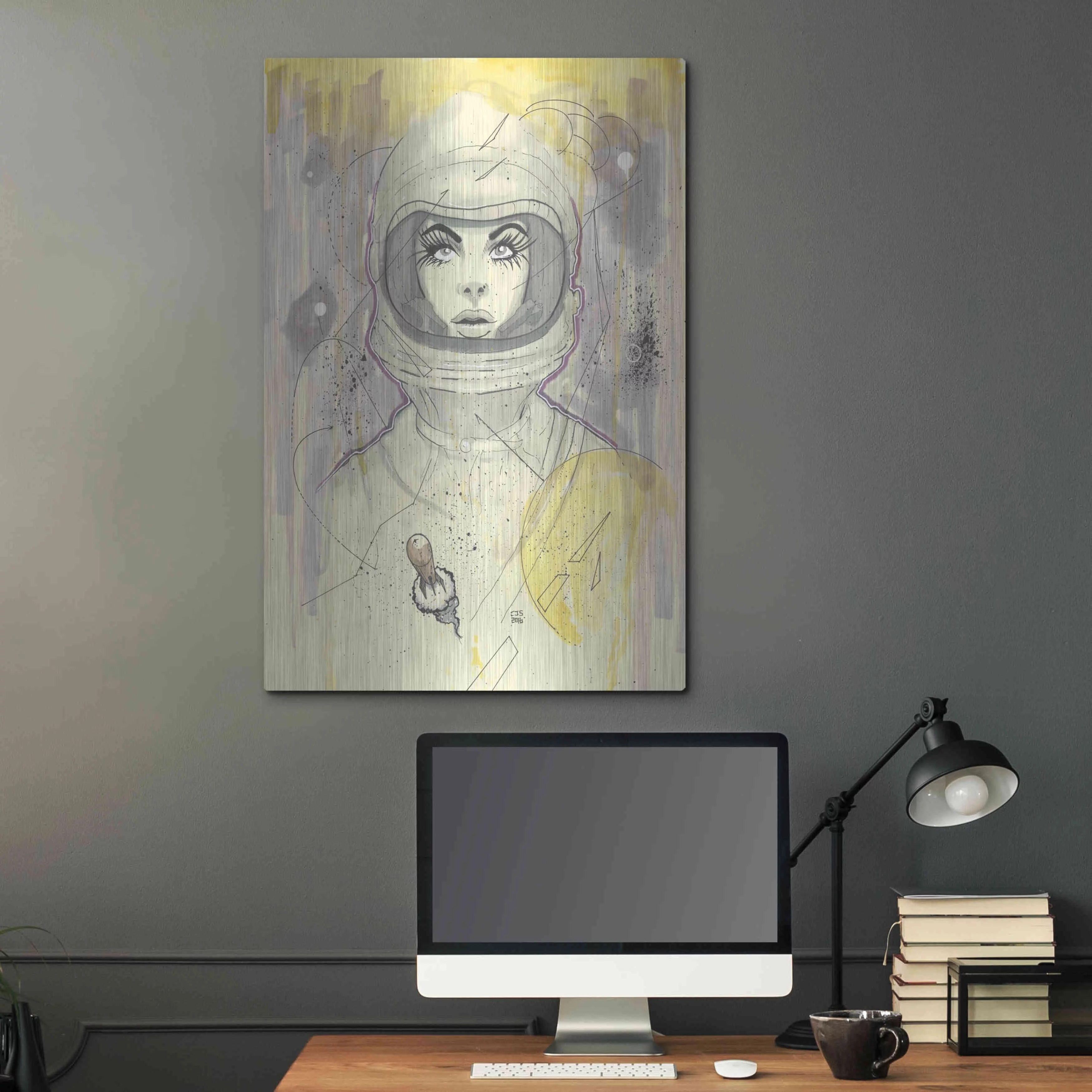 Luxe Metal Art 'Space Queen Gold' by Craig Snodgrass, Metal Wall Art, 24