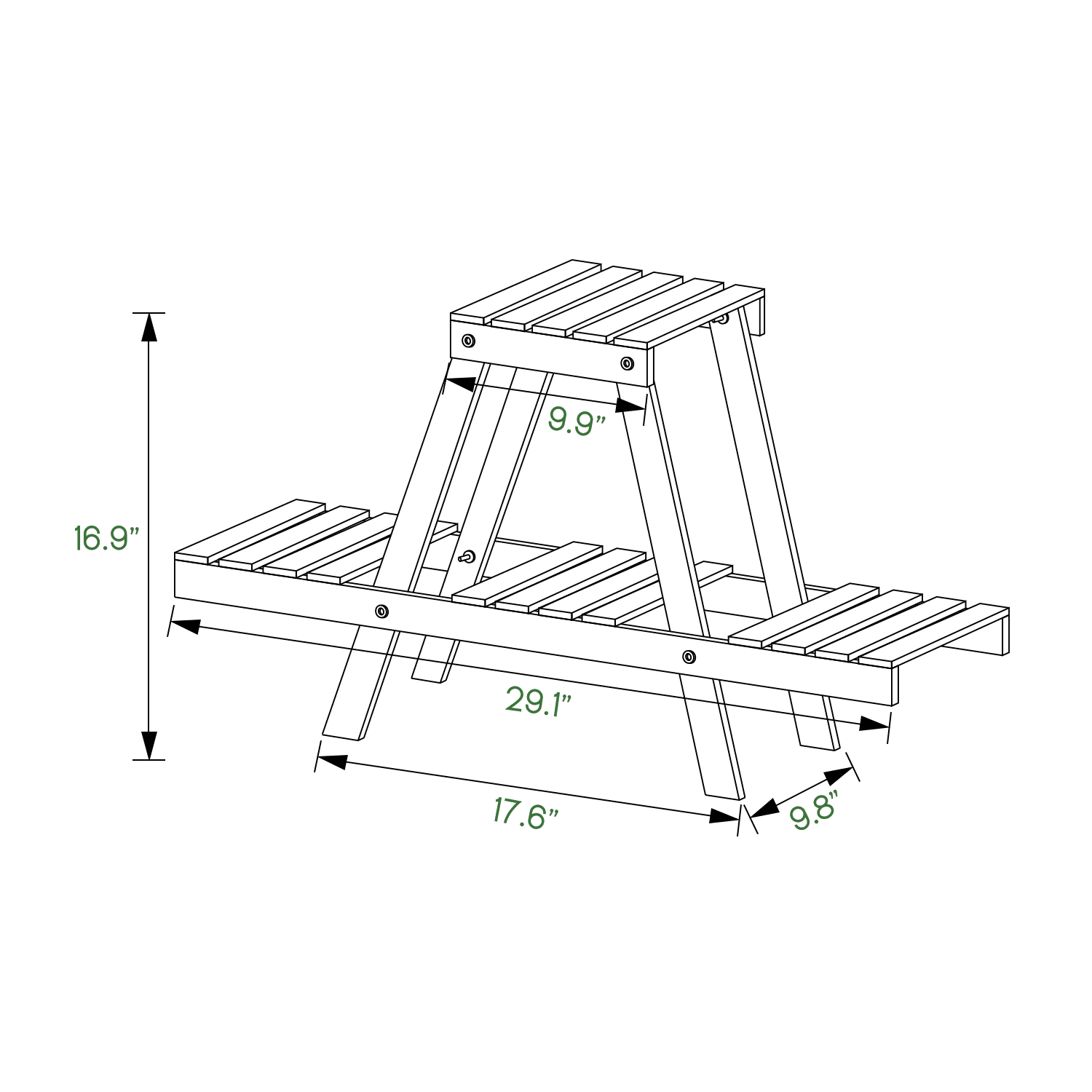 MoNiBloom Wood 2 Tiers Modern Plant Stand, Flower Storage Shelf Rack, Carbonized, for Garden