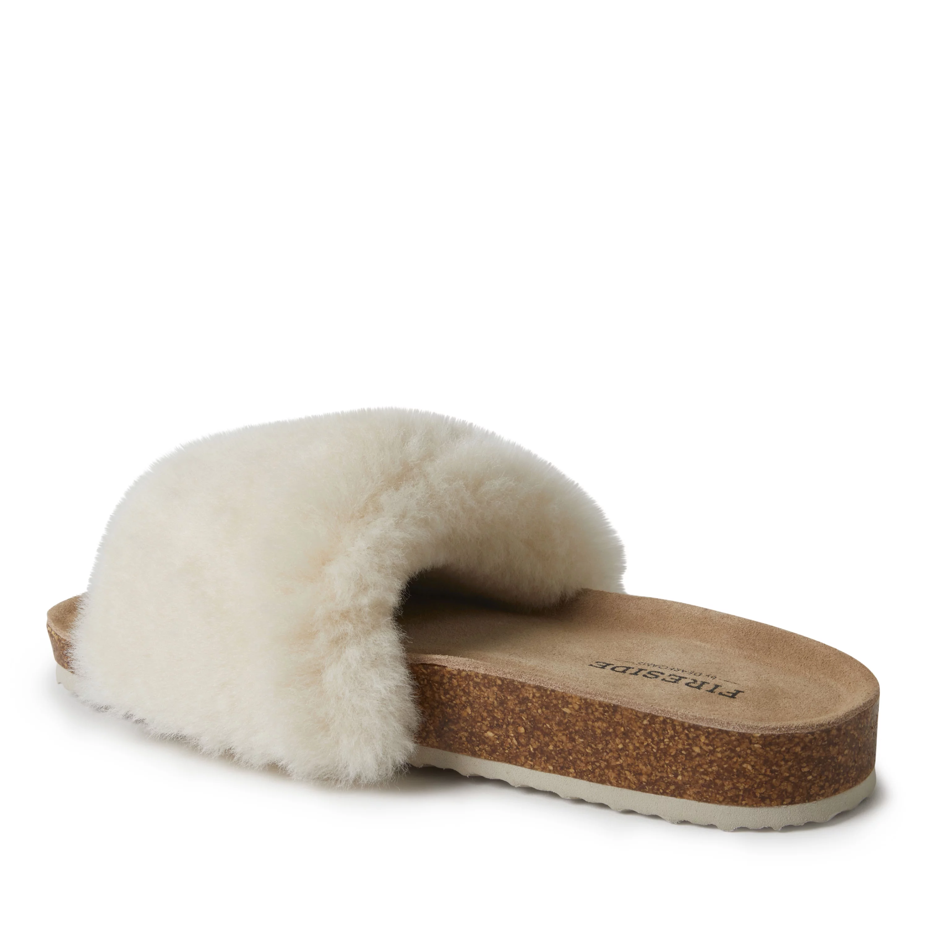 Fireside by Dearfoams Women's Canberra Genuine Shearling Band Footbed Slide Slippers