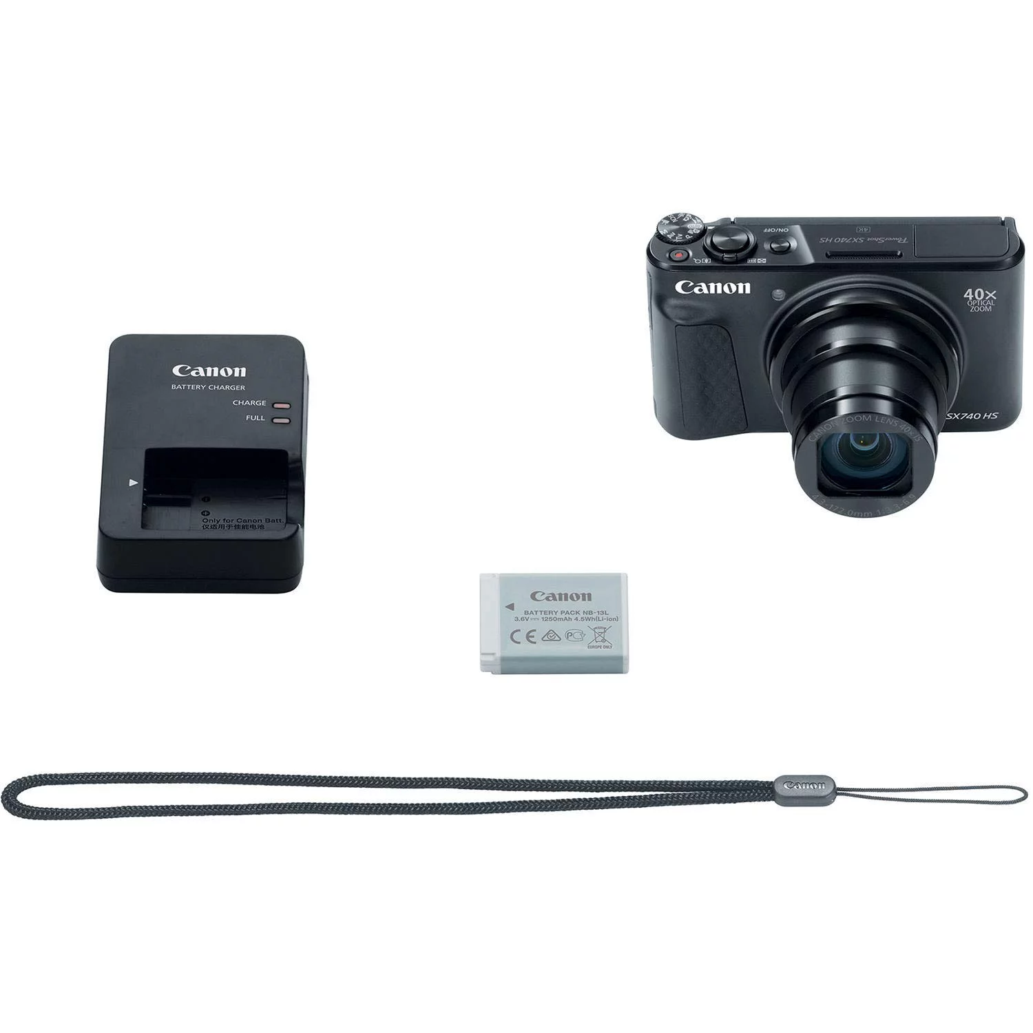 Canon Powershot SX740 HS 4K Video Digital Camera Black + Advanced Bundle