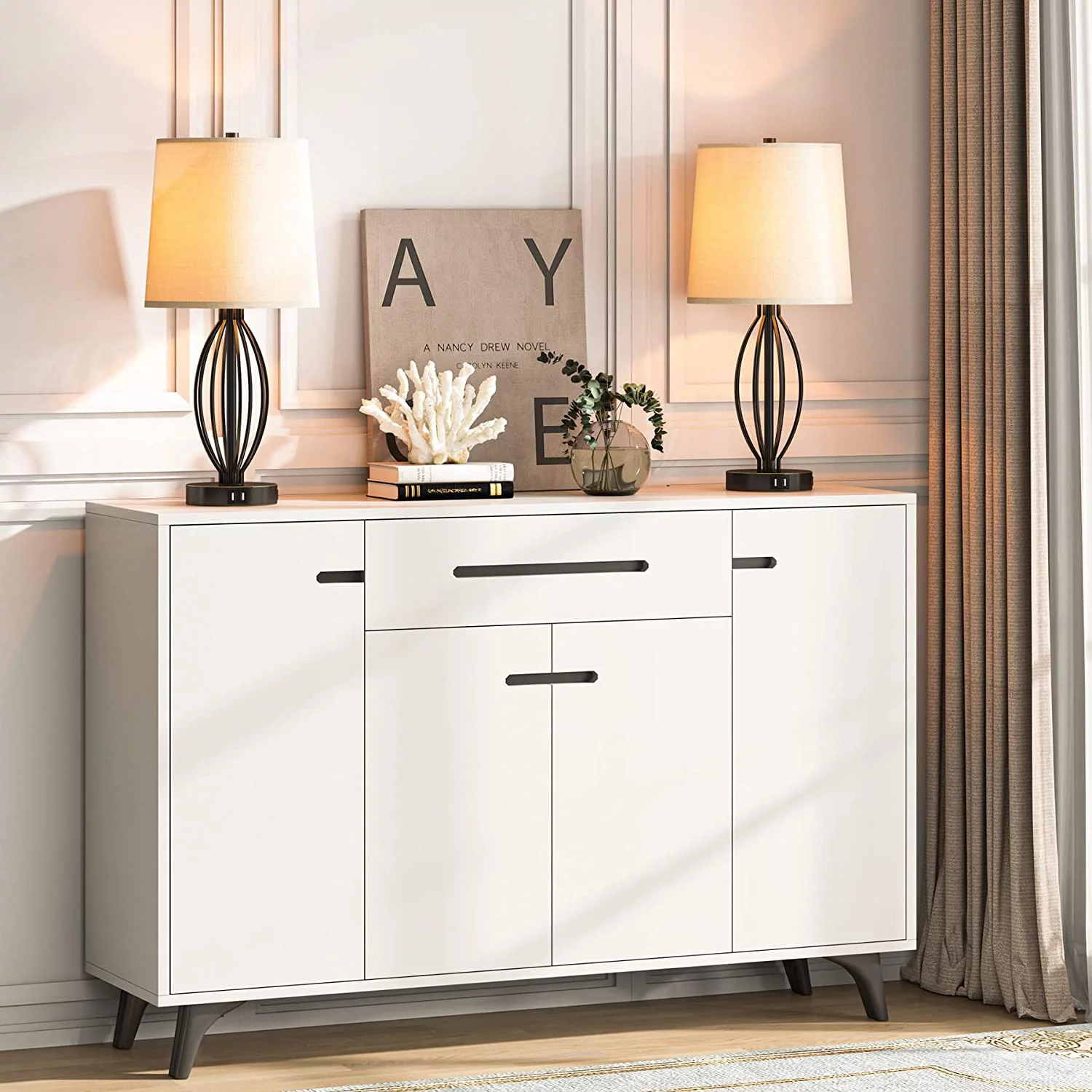 Touch Control Set of 2 Table Lamp Bedside Lamps for Living Room Bedroom