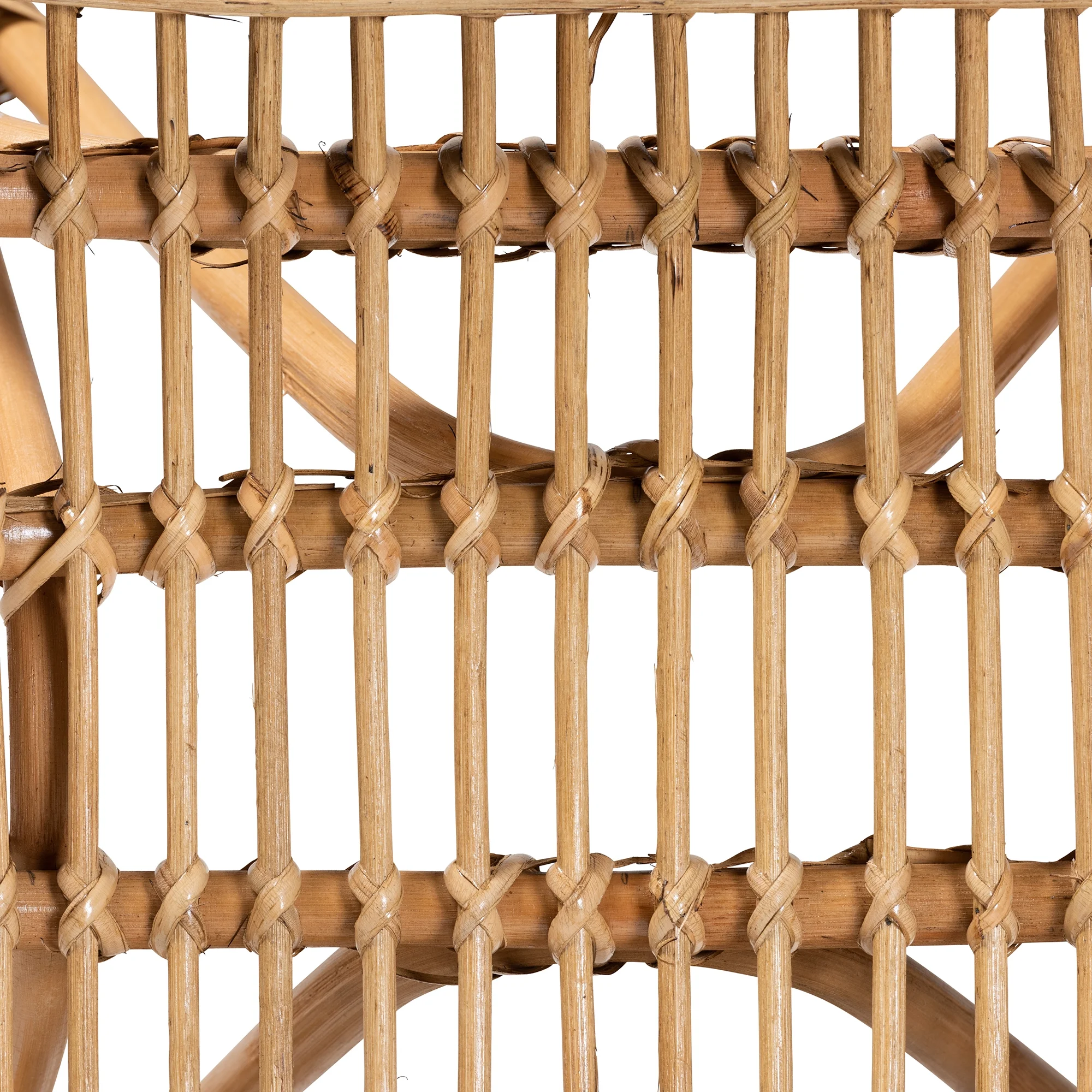 bali & pari Earvin Rattan BOHO Footstool, Natural Brown