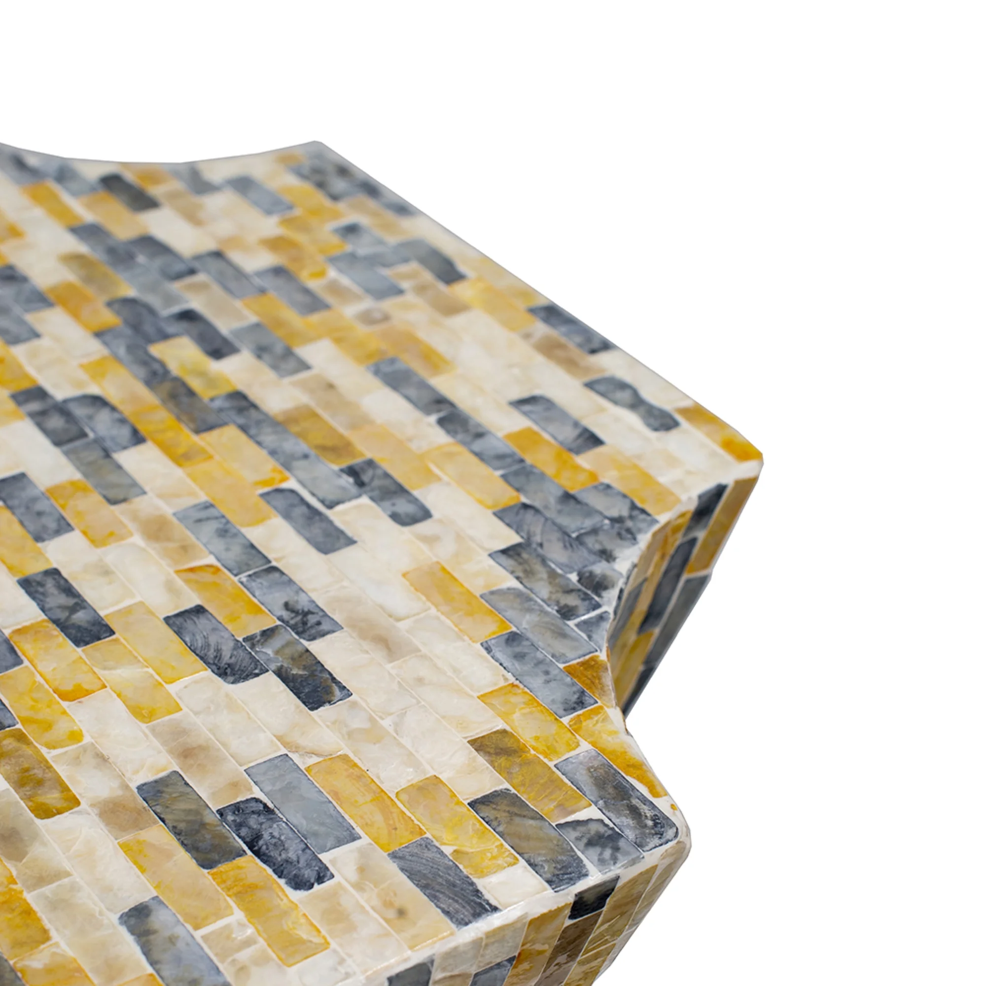 CC Home Furnishings Tapered Capiz Shell Inlay Accent Stool - 18