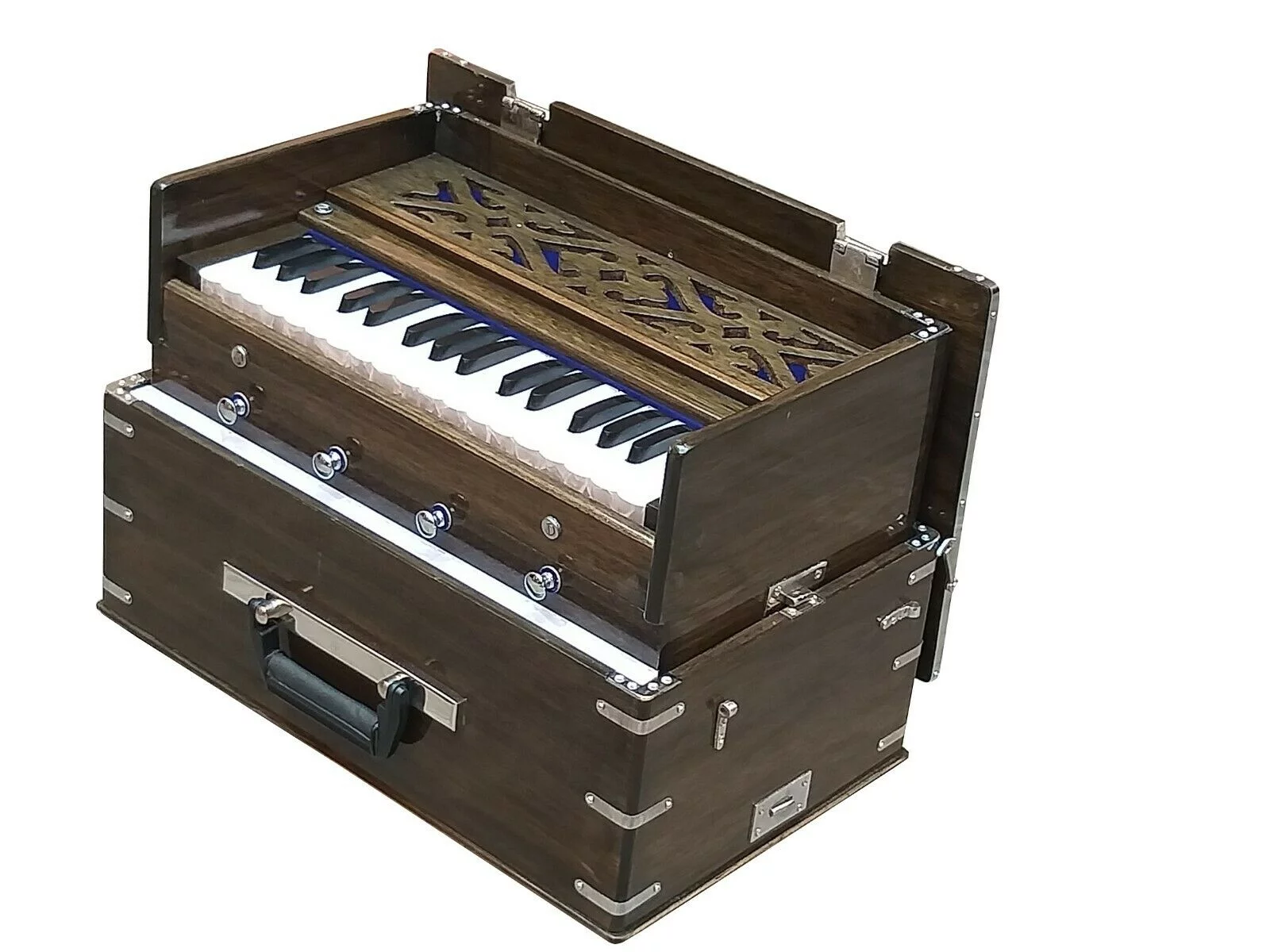 SAFRI HARMONIUM~2 OCTAVE~4 STOPS~DOUBLE REEDS~32 KEYS~TUNED TO 440 Hz~TRAVELER~SUITABLE FOR BHAJAN,KIRTAN,YOGA