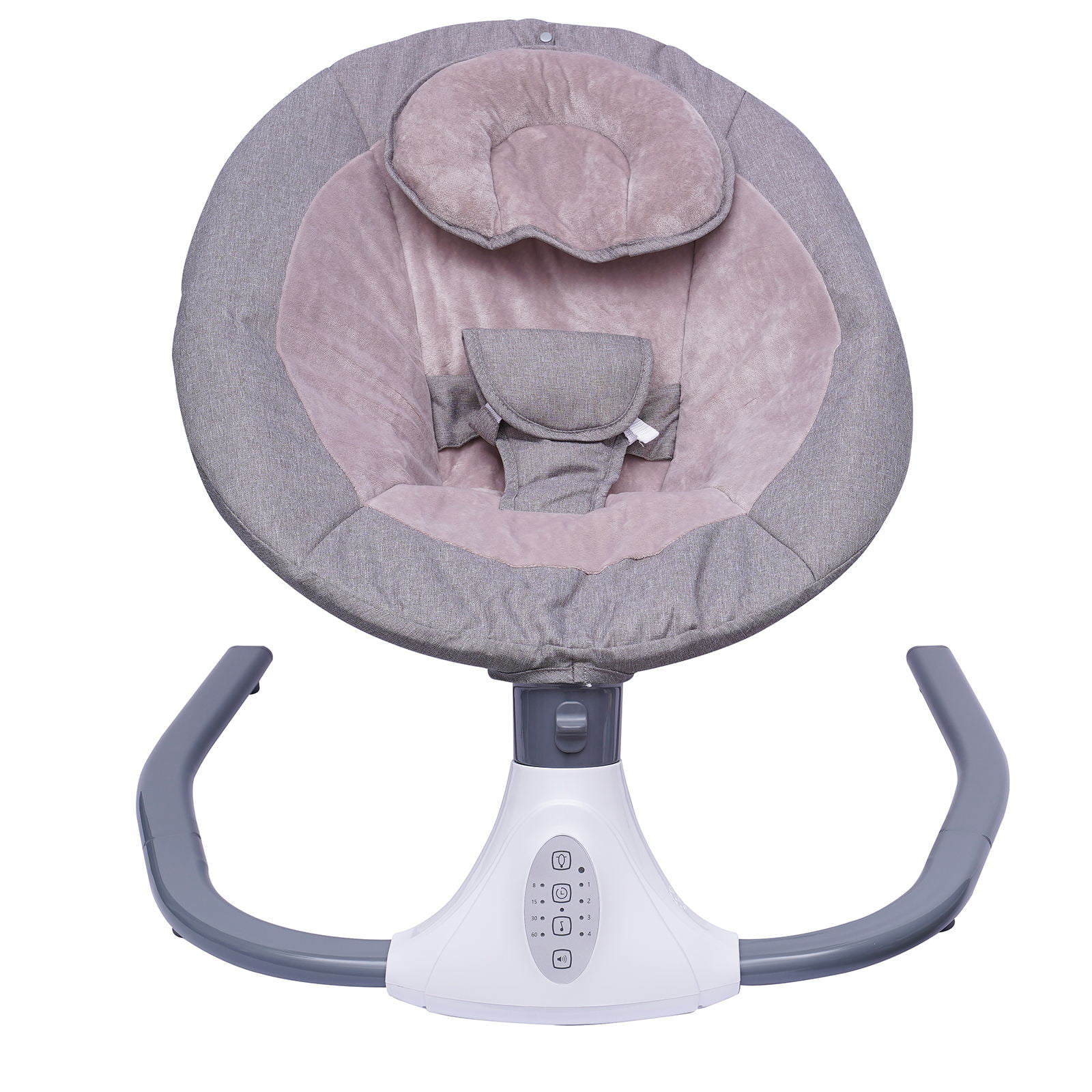 Wuzstar Bluetooth Baby Swing Chair,USB Electric Cradling Bouncer with Removable Crib Netting & Timing Function(Gray)