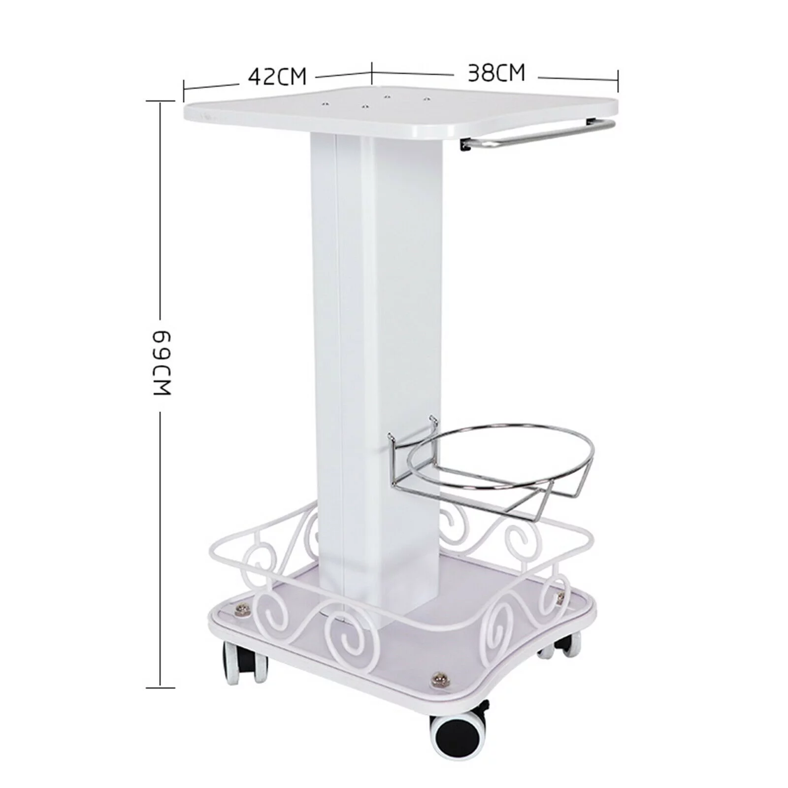 ZhdnBhnos Salon Mobile Rolling Trolley Cart with Wheels Beauty SPA Equipment Machine Storage Tray Organizer Holder Stand 88lbs Load