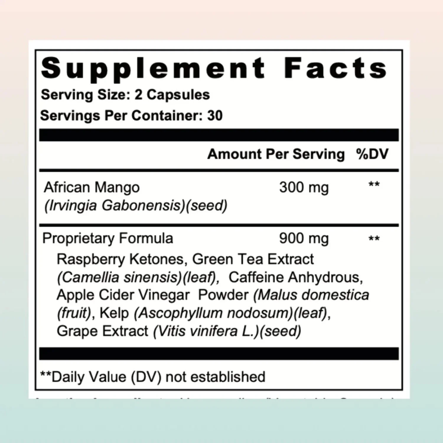 African Mango Ultra Pills - Suppress Appetite - Burn Fat - Boost Energy Fast Results | 2-Pack