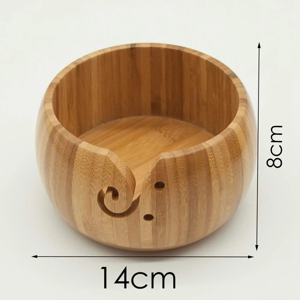 Yarn Sewing Kit, Yarn Bowl Professional Wooden Crochet Bowl Wool Storage Bowl Yarn Holder