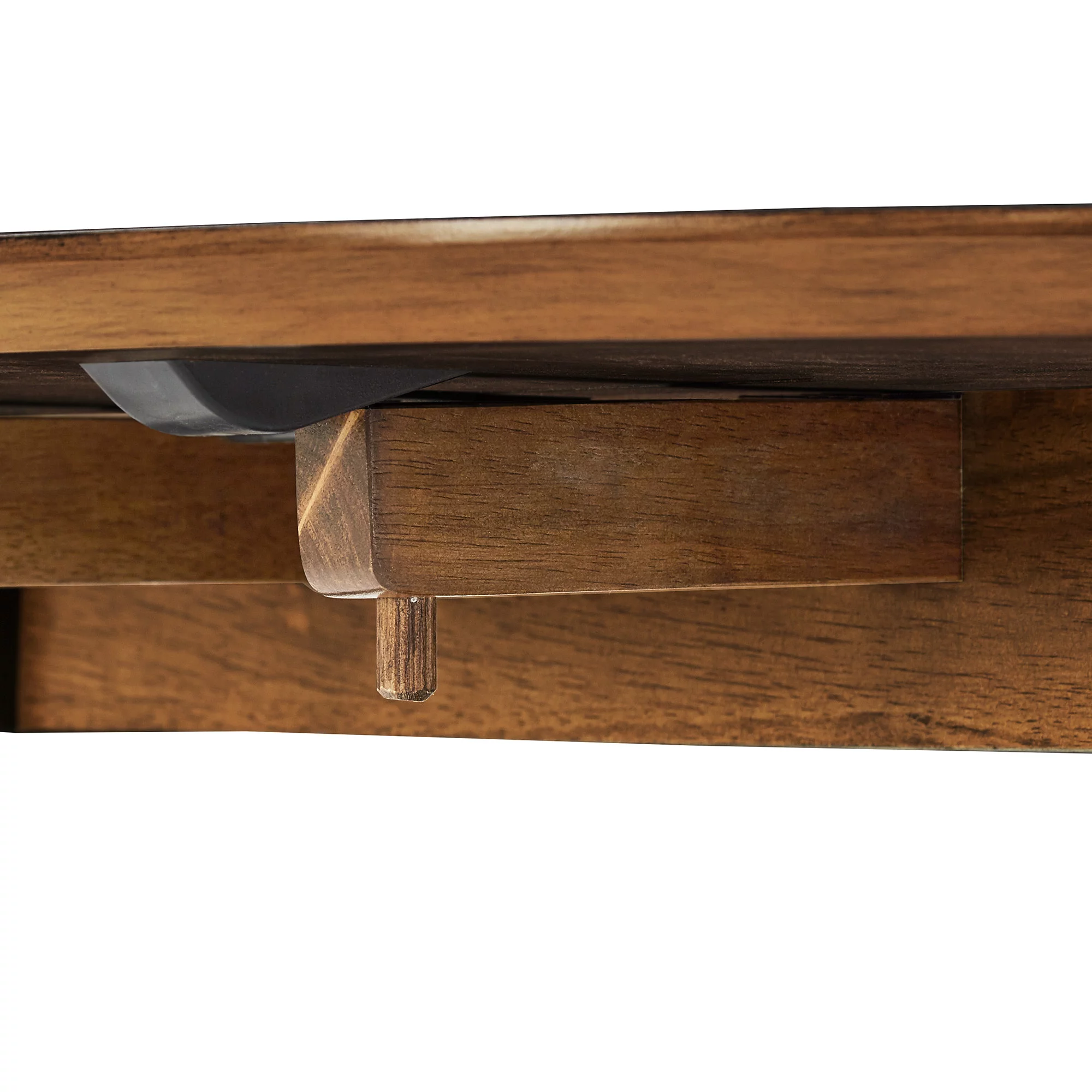 Weston Home Pulukan Cane Accent Round Dining Table with 2-Drop Leaves, Oak and Antique White Finish