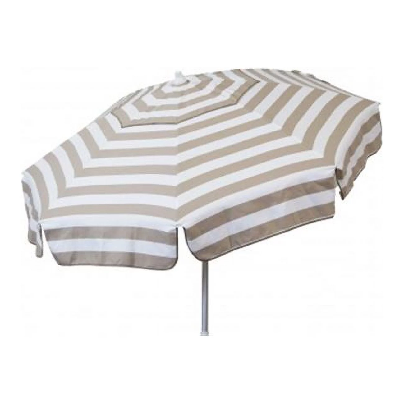 Italian 6 ft. Umbrella Acrylic Stripes Khaki And White - Beach Pole