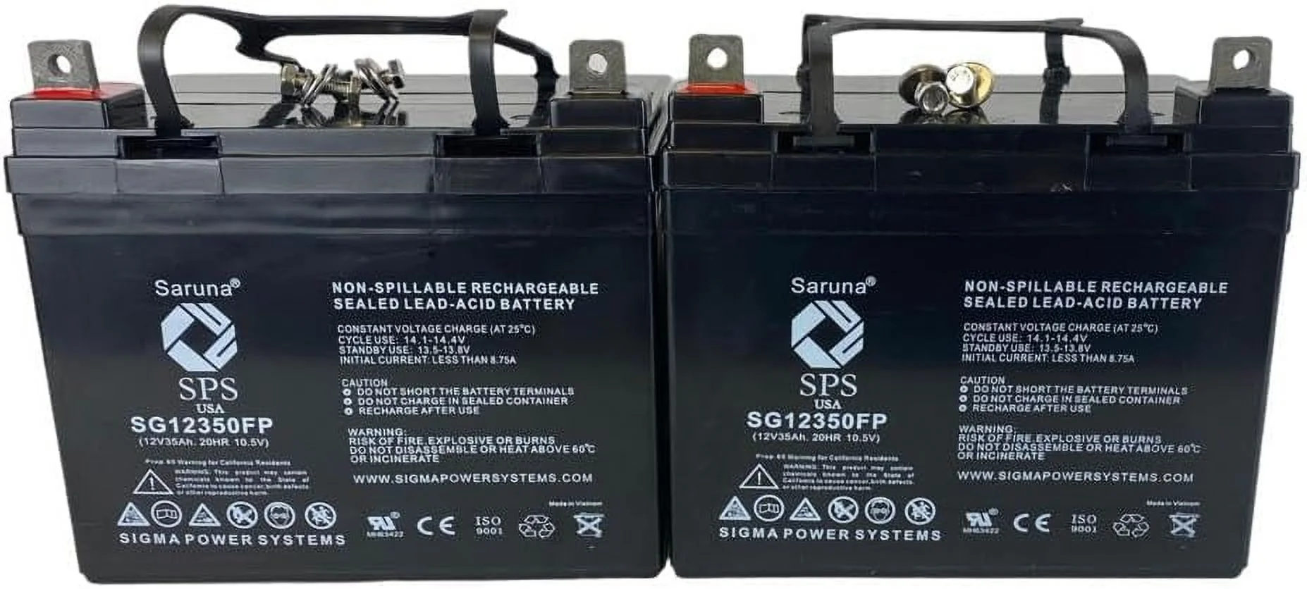 SPS Brand 12V 35Ah Replacement battery (SG12350) for Medline Industries Industries Gemini 2 Wheelchair (2 PACK)