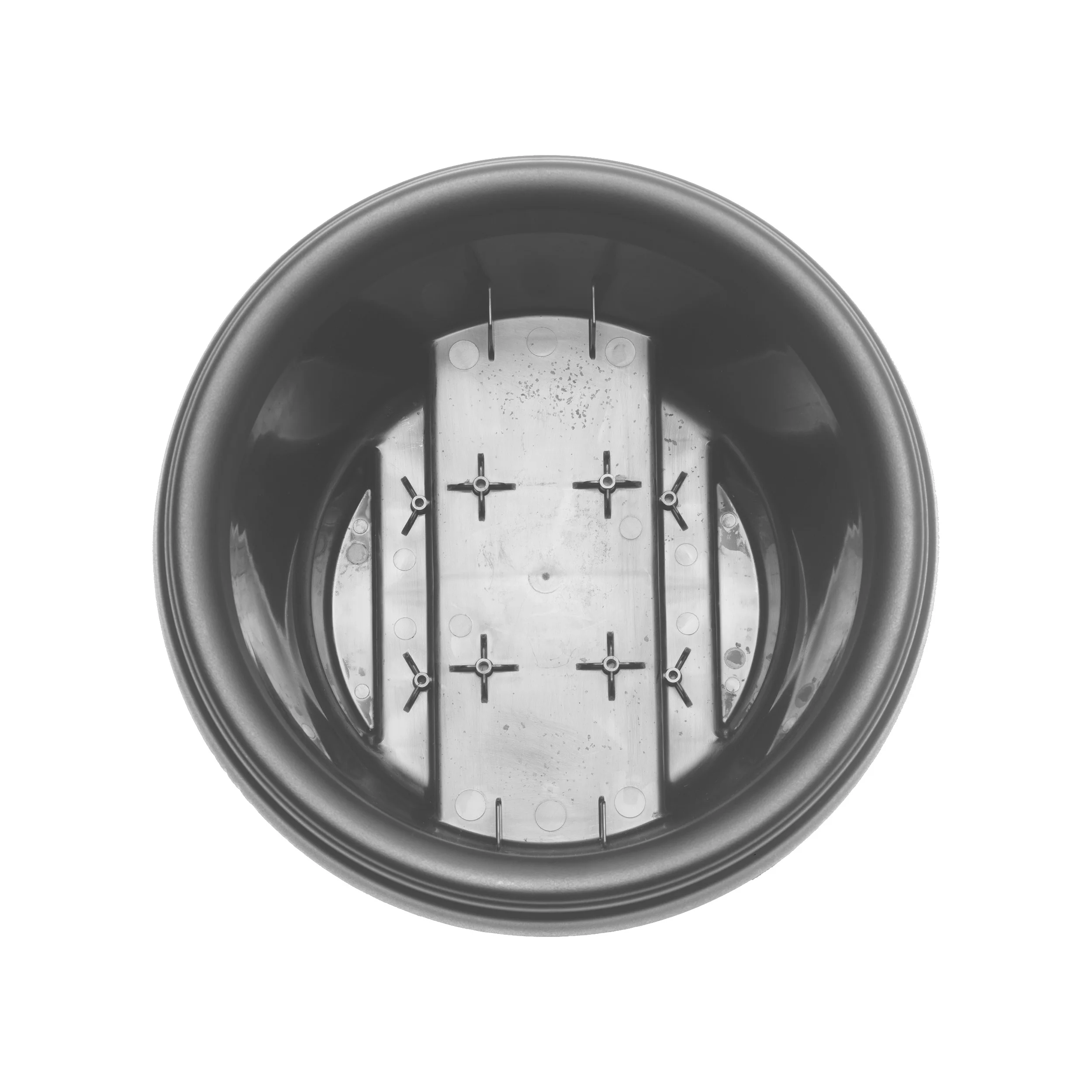 Bloem 12-in Resin Round Deck Rail Round Planter - Charcoal Gray