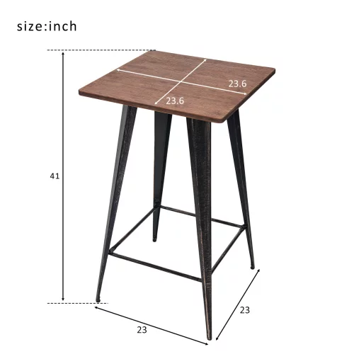 Wulawindy Bar Table No Chairs Pub Tables Bar Height 40 Inch High Vintage Bistro Table Metal Rectangular