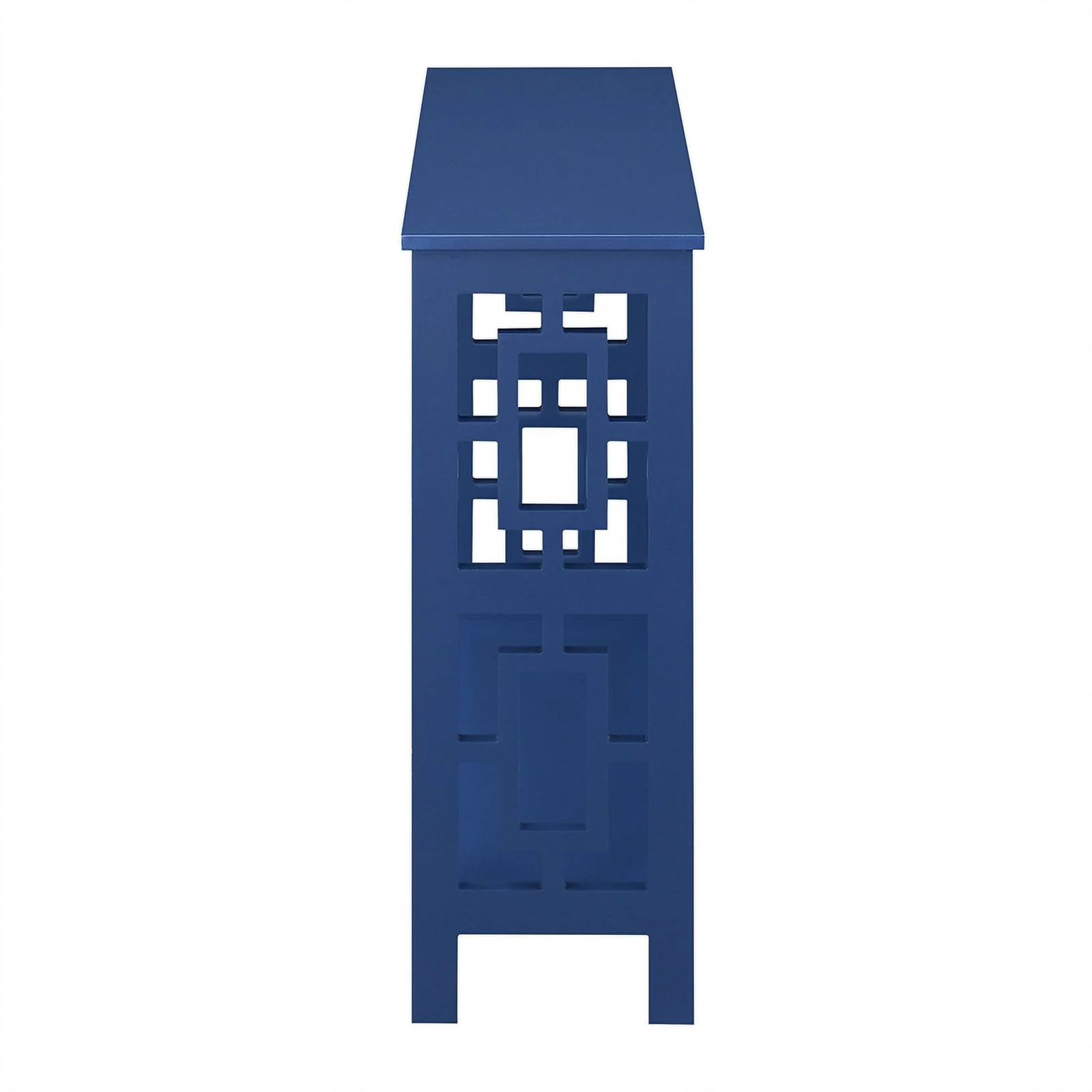 Pemberly Row Modern Console Table with Shelf in Cobalt Blue Wood