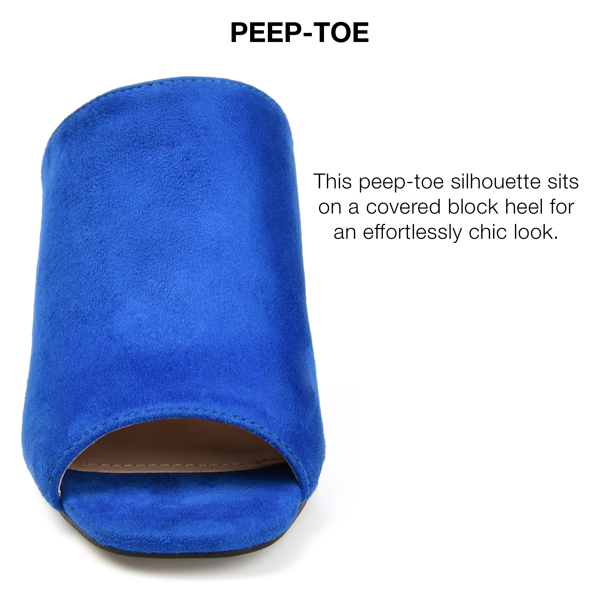 Journee Collection Womens Block Heel Peep Toe Slide