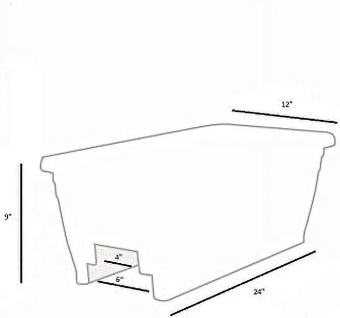 24 Inch Wide Heavy Duty Plastic Deck Rail Mounted Garden Flower Planter Boxes With Removable Drainage Plugs, White (6 Pack)