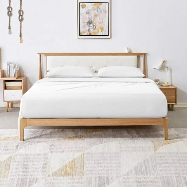 Vegas Premium Bed Sheets 100% Egyptian Cotton 400 Thread Count 4 Piece { White, Solid } Sheet Set Fits Up to 16-18