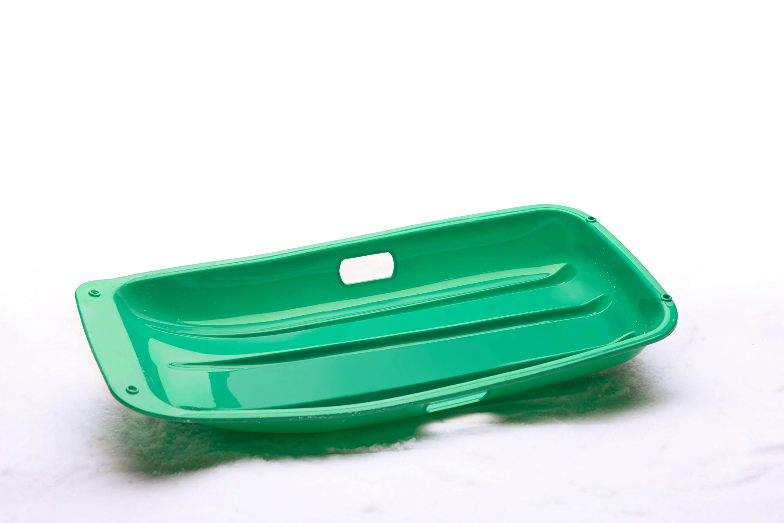 Outdoor Heights Snow Sled, Large Plastic Toboggan Sled for Winter Sledding with Attached Pull Rope for Kids and Adults- 1 Pack