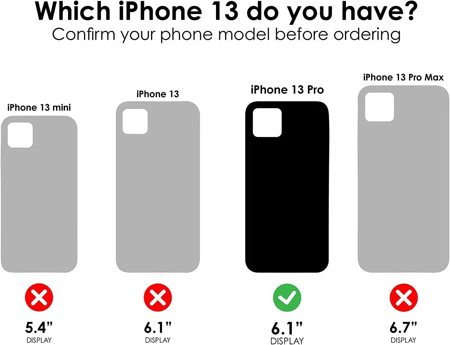 OtterBox Defender Series Screenless Edition Case for iPhone 13 Pro Only - Holster Clip Included - Microbial Defense Protection - Non-Retail Packaging - Black