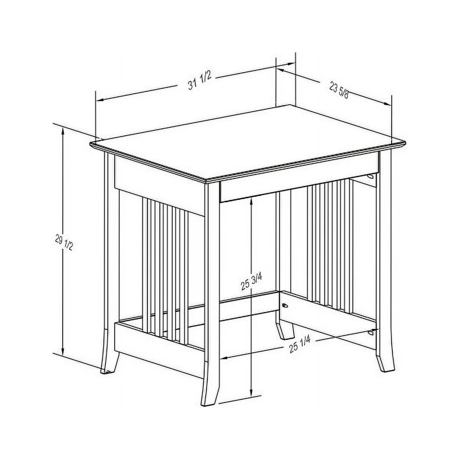 Linon Eli Wood One Drawer Laptop Desk in Brown