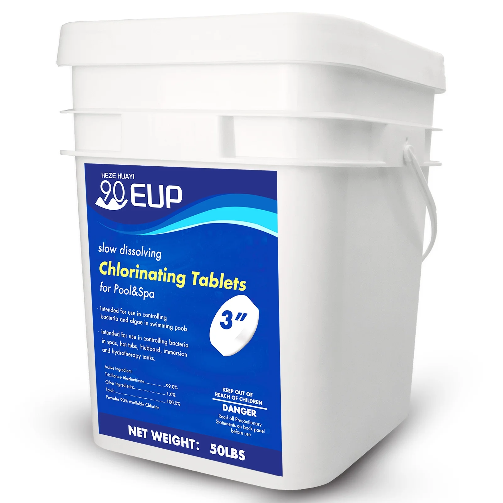 Stabilized Chlorine Tablets for Swimming Pools and Spas | Individually Wrapped | Slow Dissolving Tabs | 50 Pounds