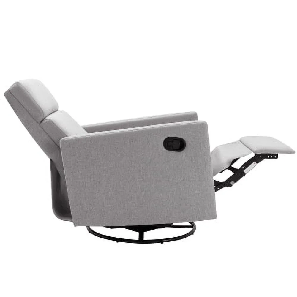 ZJbiubiuHome Modern Upholstered Rocker Nursery Chair Plush Seating Glider Swivel Recliner Chair  Gray