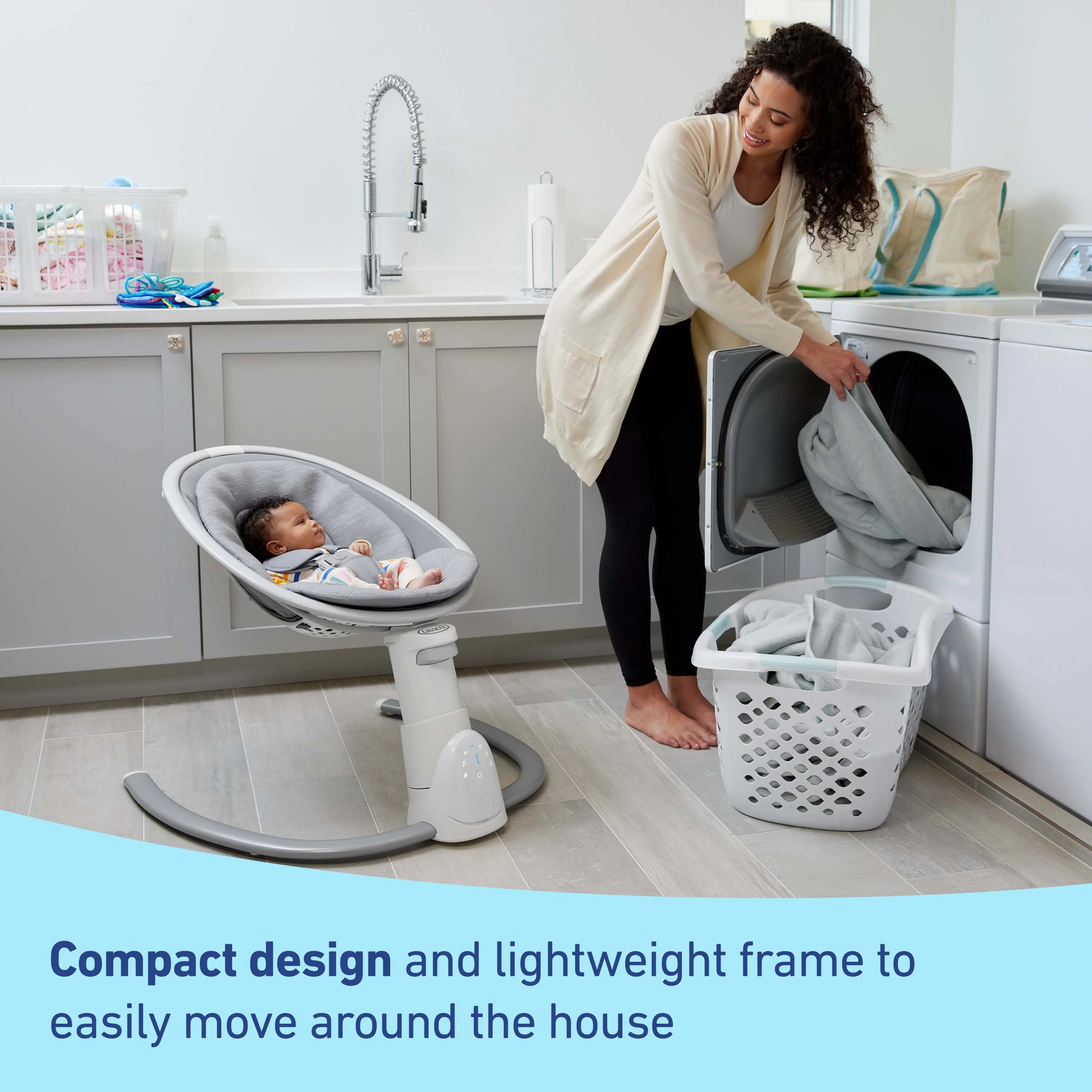 Graco® Soothe 'n Sway® Bluetooth 3-in-1 Infant Baby Swing, Lucca, 17.9 lbs