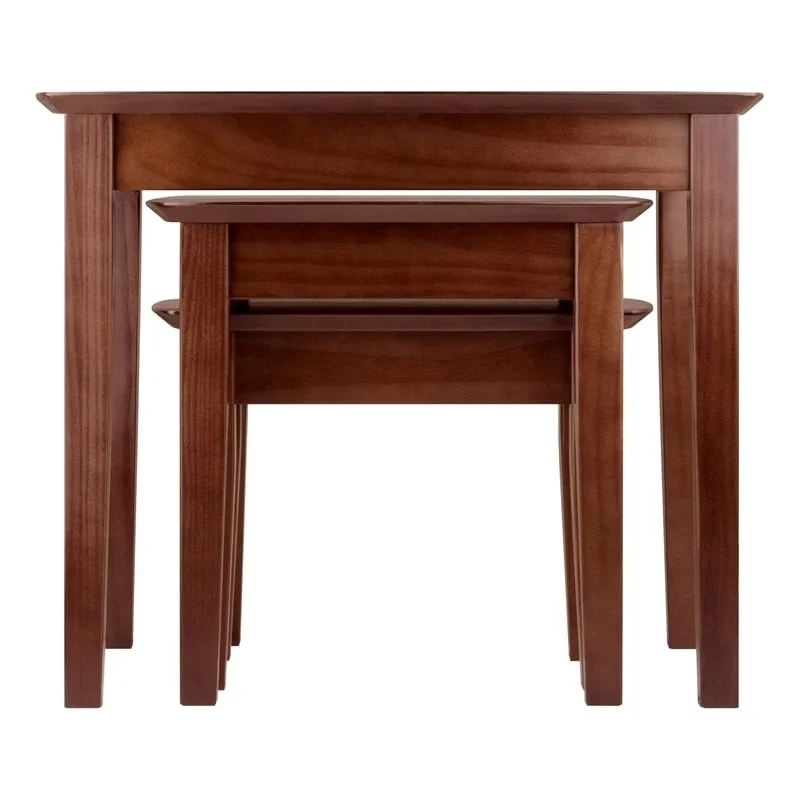 Pemberly Row 3-Piece Rectangular Top Solid Wood Nesting Tables in Antique Walnut