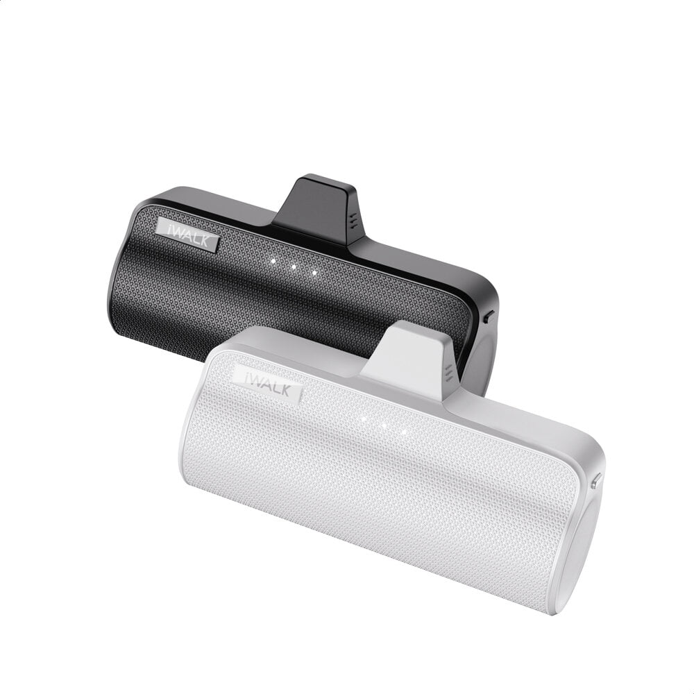 iWALK Portable Charger with Built in Plug, 3350mAh Tiny Power Bank Small Battery Pack Compatible with iPhone 14/14 Pro/13/13 Pro/12/12 Pro/11/XR/XS/X/8/7/6,AirPods,(2pack,Black and White)