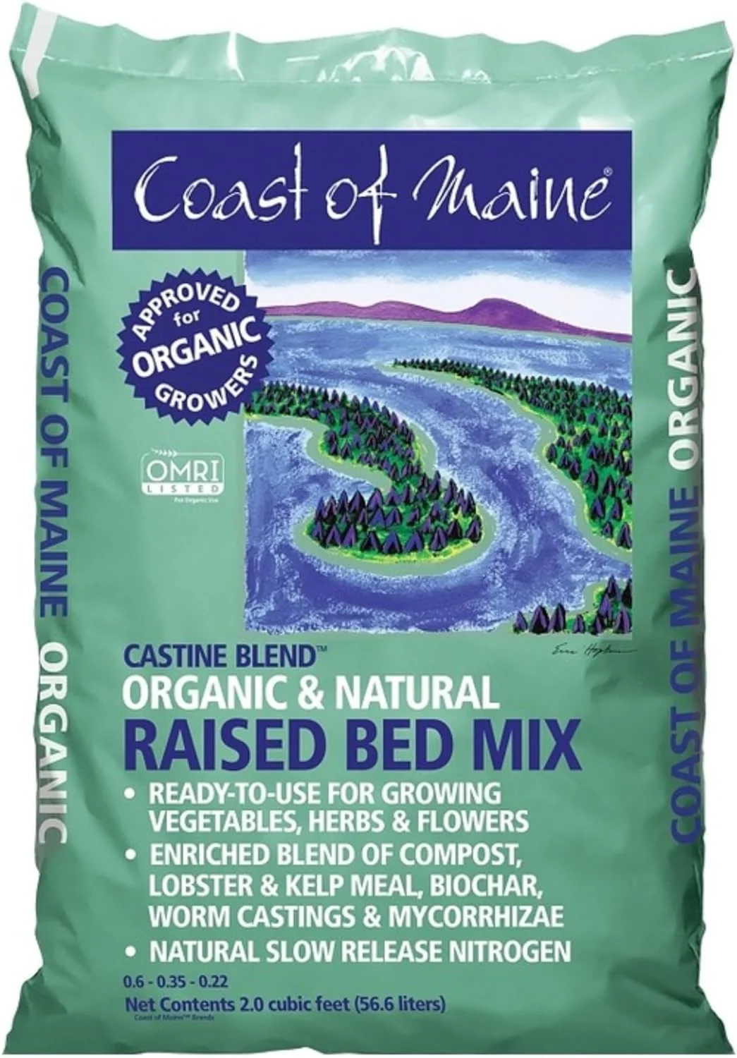 Organic and Natural Raised Bed Mix for Vegetables, Herbs and Flowers, 2 cu ft