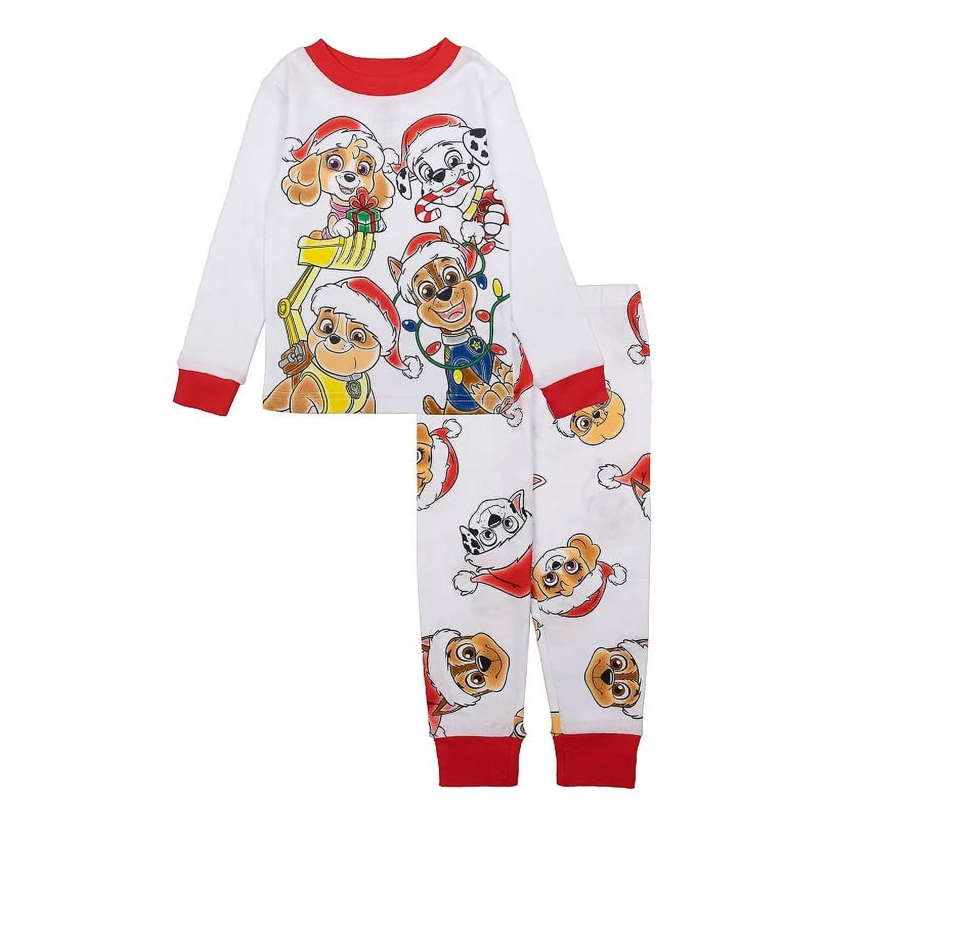 Paw Patrol Toddler Holiday Cheer Santa Hat Pups 2 Piece Pajama Set Size 3T